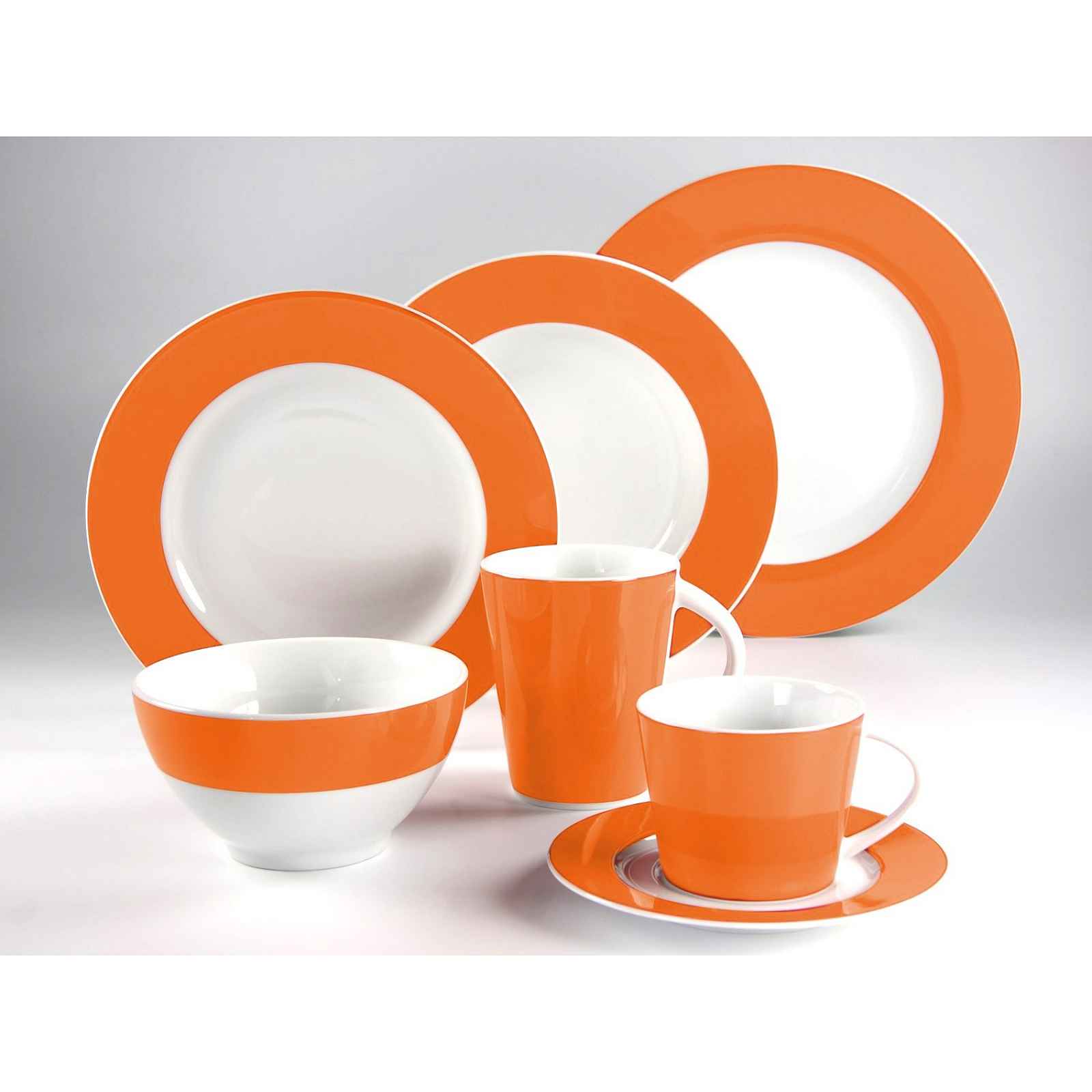 Podšálek ⌀ 16 cm Basic Colours, oranžový okraj