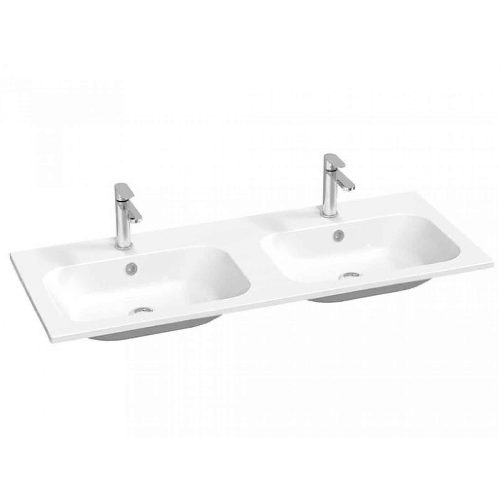 Dvojumyvadlo Ravak Chrome Slim 120x49 cm dva otvory pro baterii XJG01112001