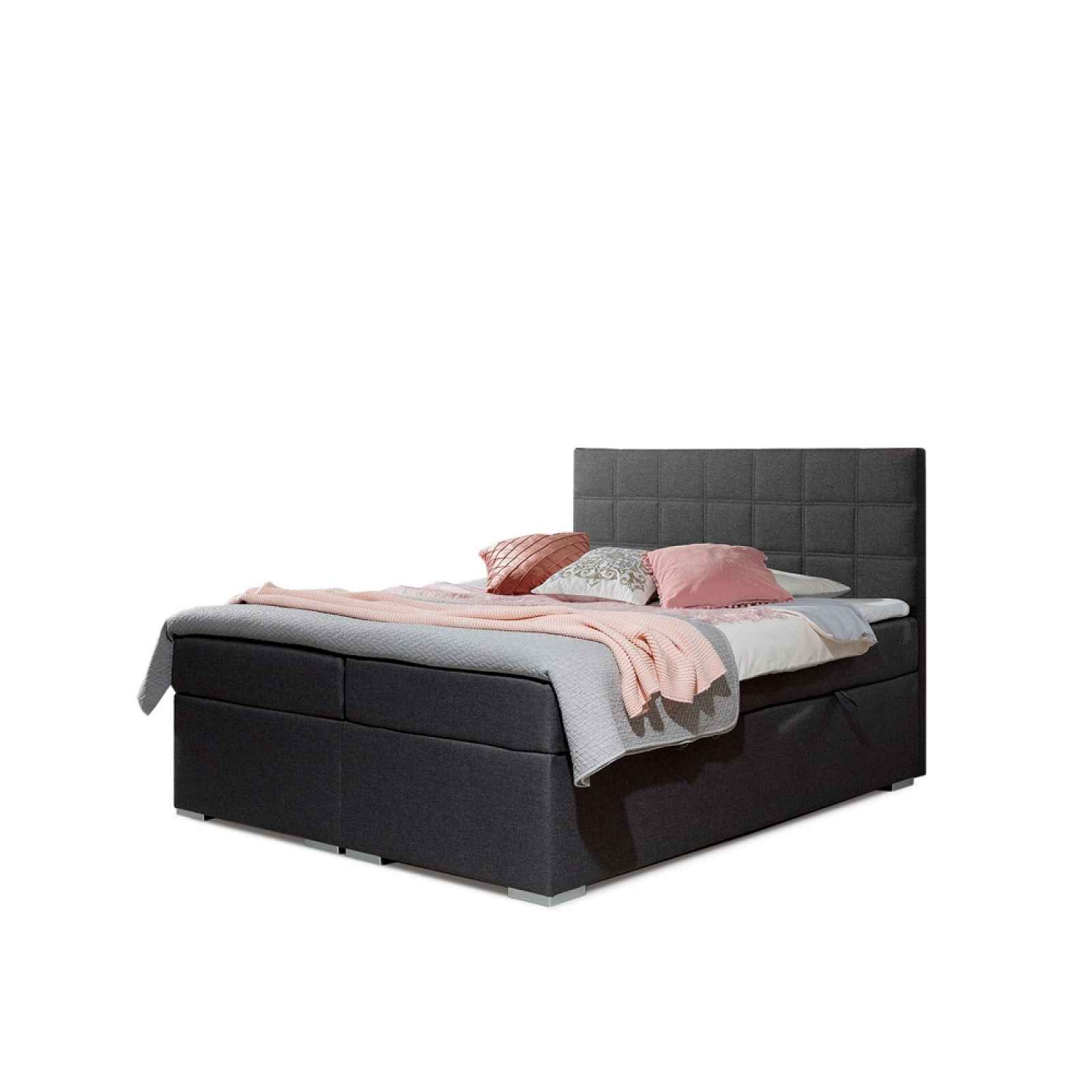 Boxspring HIRSUTA 01 160x200,  tmavě šedá látka