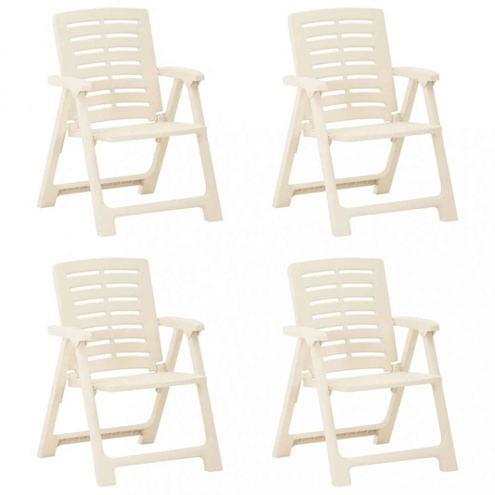 Skládací zahradní židle 4 ks plast Bílá