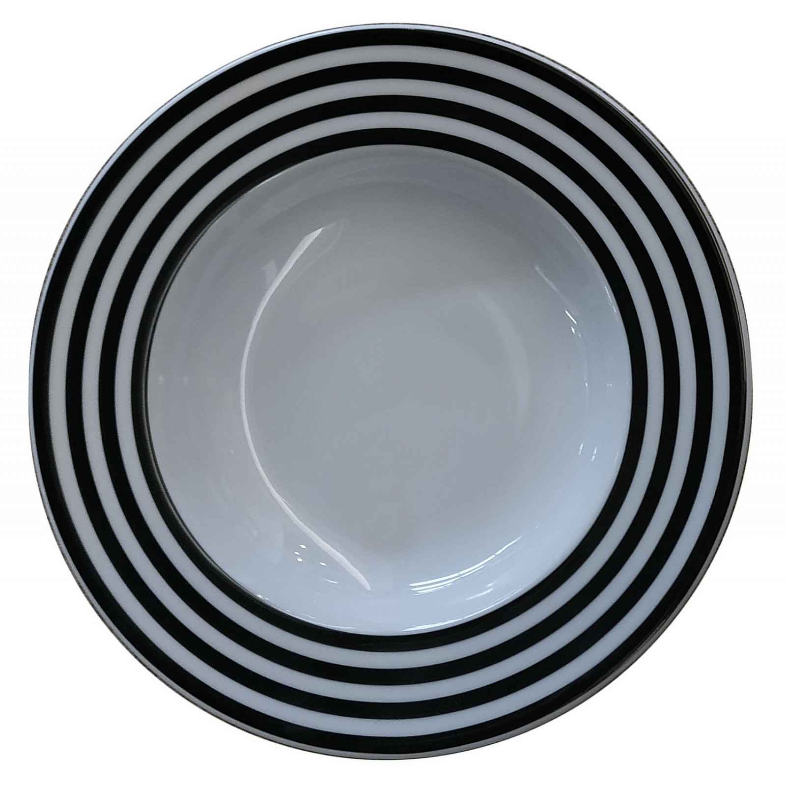 Hluboký talíř ⌀ 22 cm Basic Ringe, černé proužky