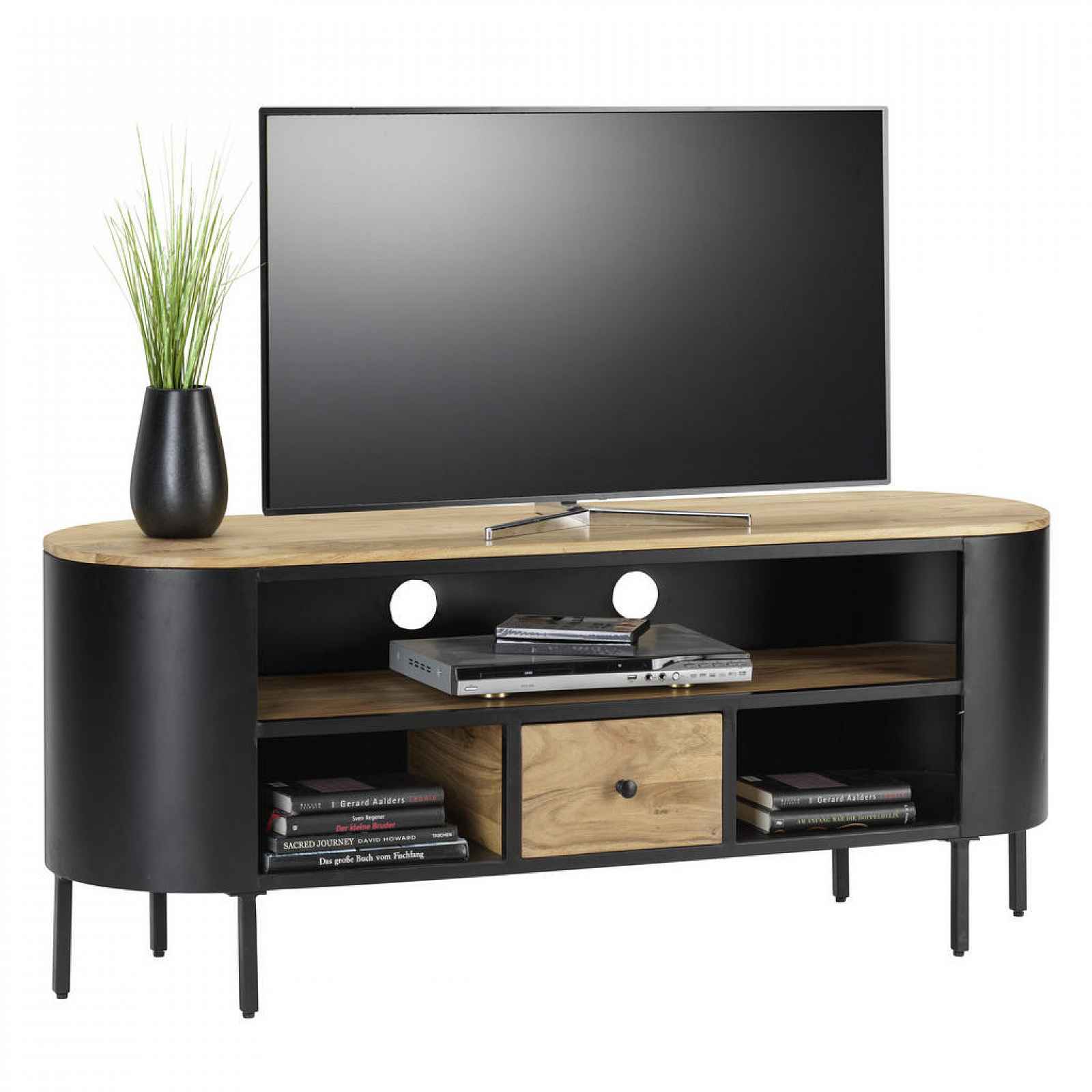 Ambia Home TV DÍL, akácie, černá, barvy akácie, 145/60/40 cm - 001630013403