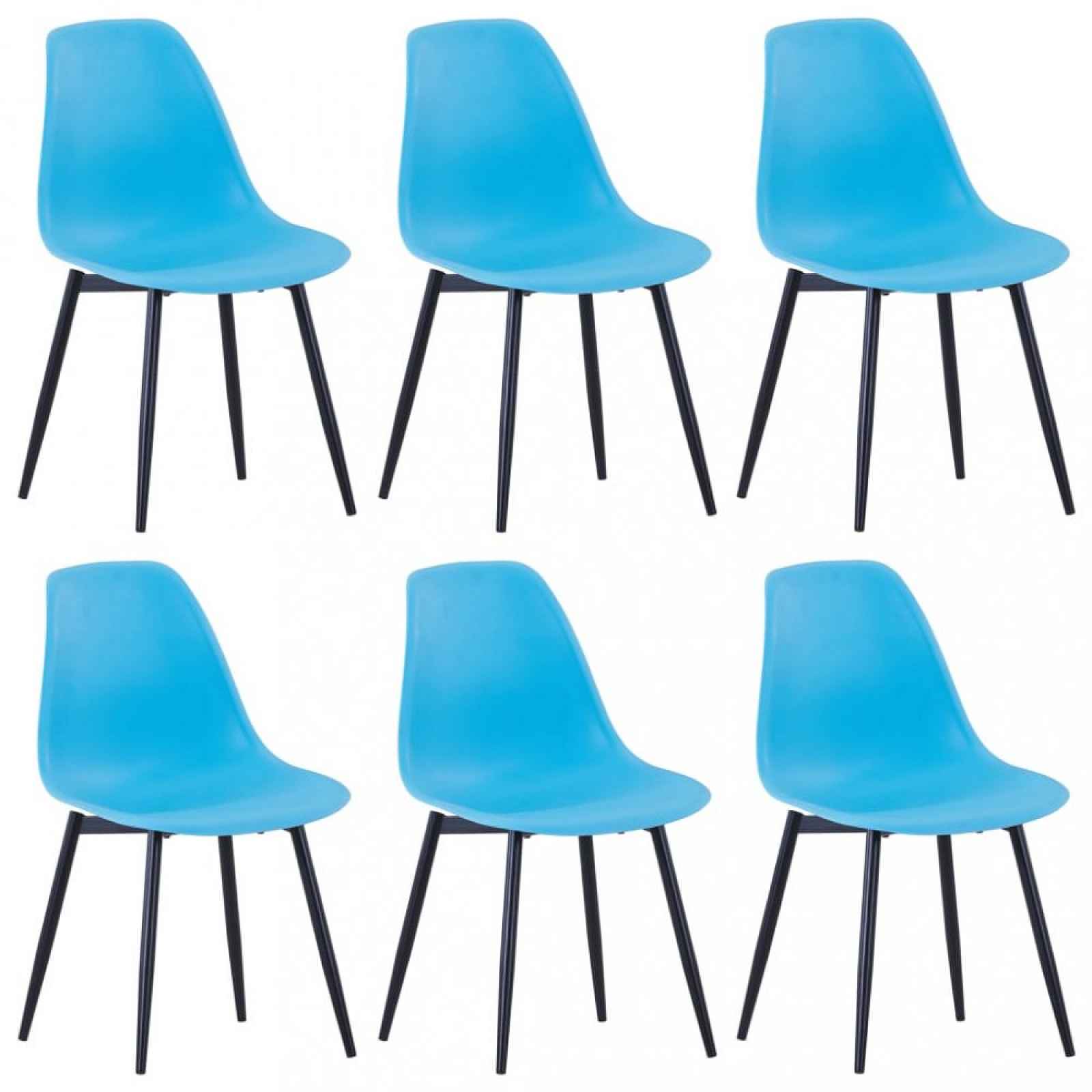 Jídelní židle 6 ks plast / kov Bílá