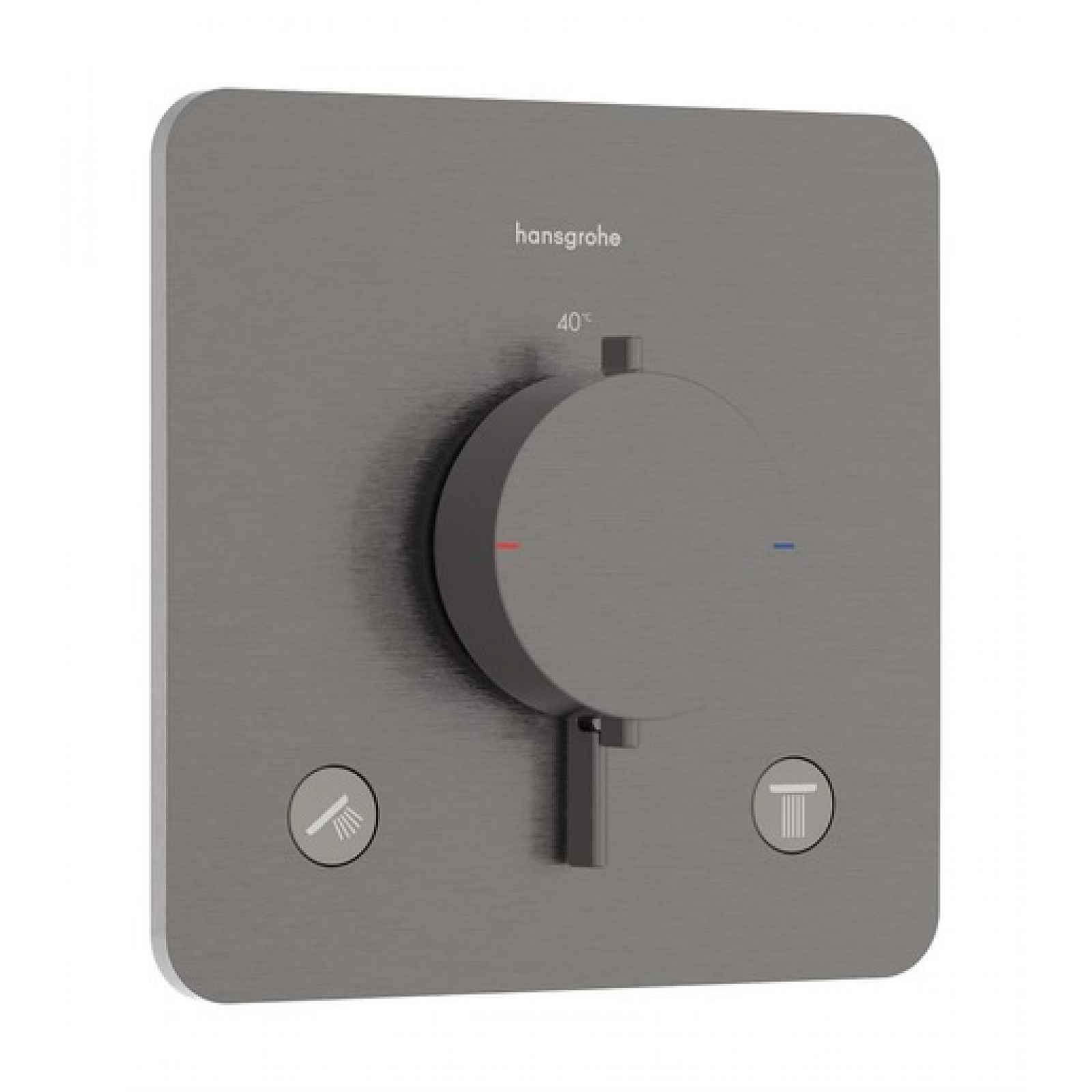 Sprchová a vanová baterie Hansgrohe Ecostat Comfort Q bez podomítkového tělesa kartáčovaný černý chrom 33713340