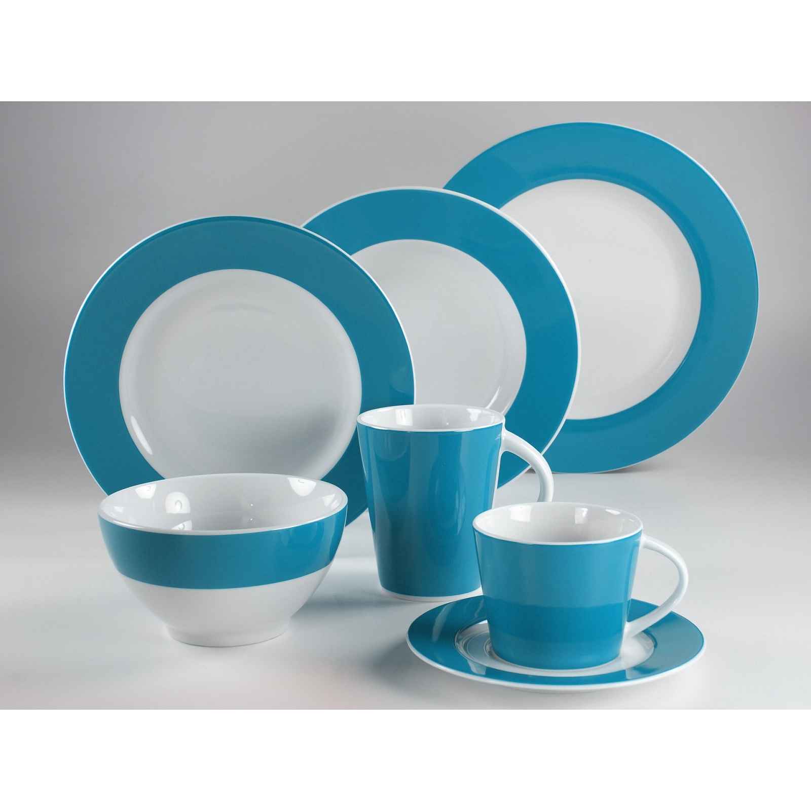 Hluboký talíř ⌀ 22 cm Basic Colours, modrý okraj