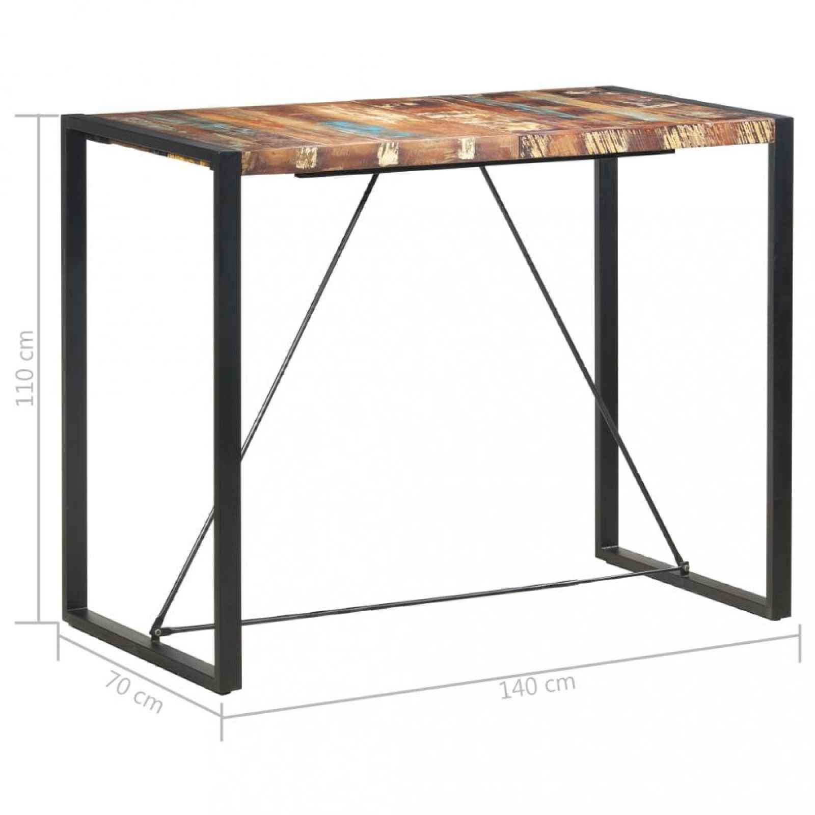 Barový stůl hnědá / černá 140x70x110 cm
