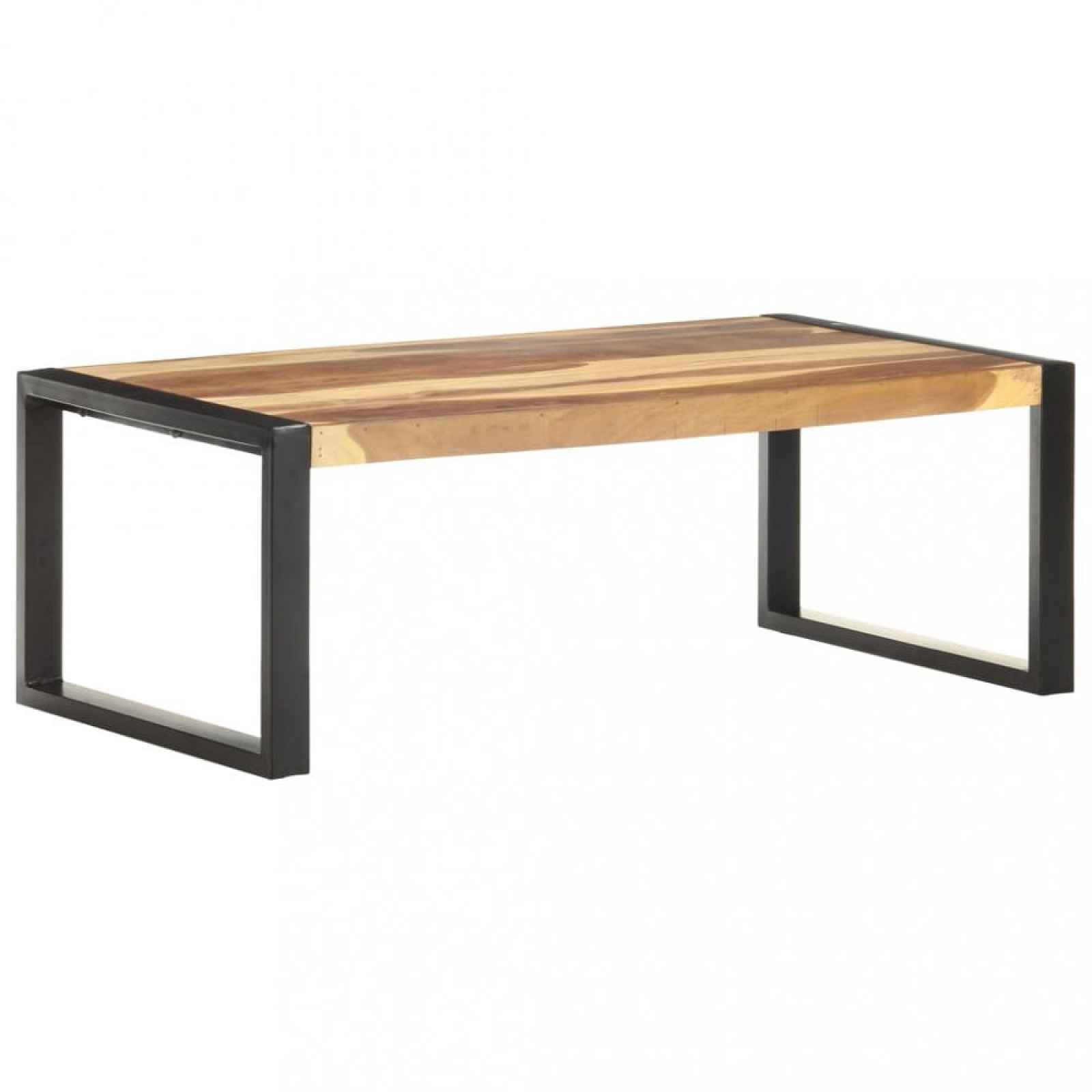 Konferenční stolek masivní dřevo / kov Šedá