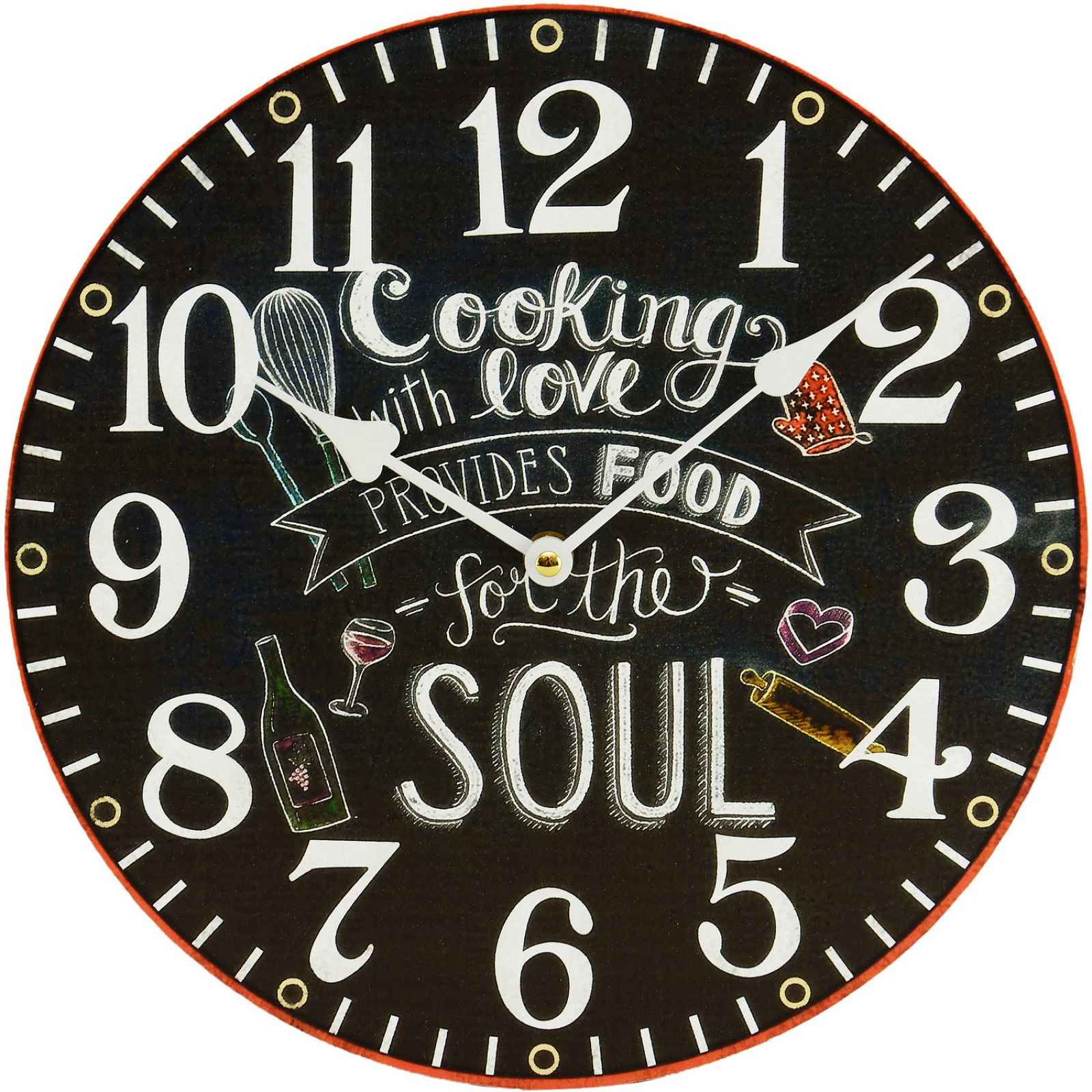 Nástěnné hodiny Cooking with love, 30 cm