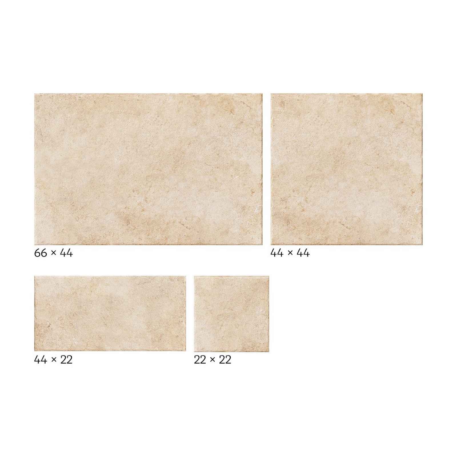 Dlažba Realonda Modular Borgogna beige 44x66, 44x44, 22x22, 22x44 cm mat MBORGBE