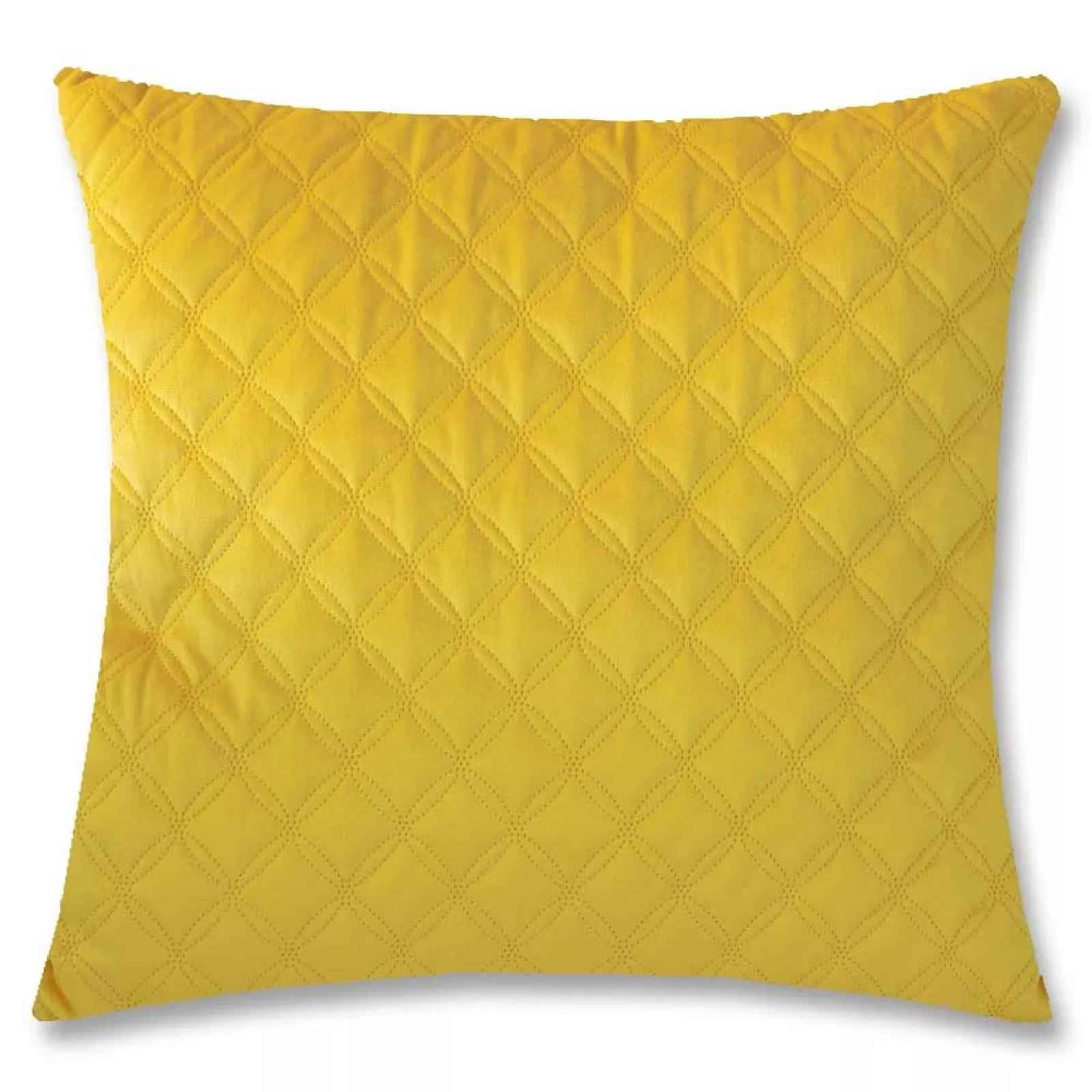 Dekorační polštář Christene 45x45 cm, žlutý s kosočtverci