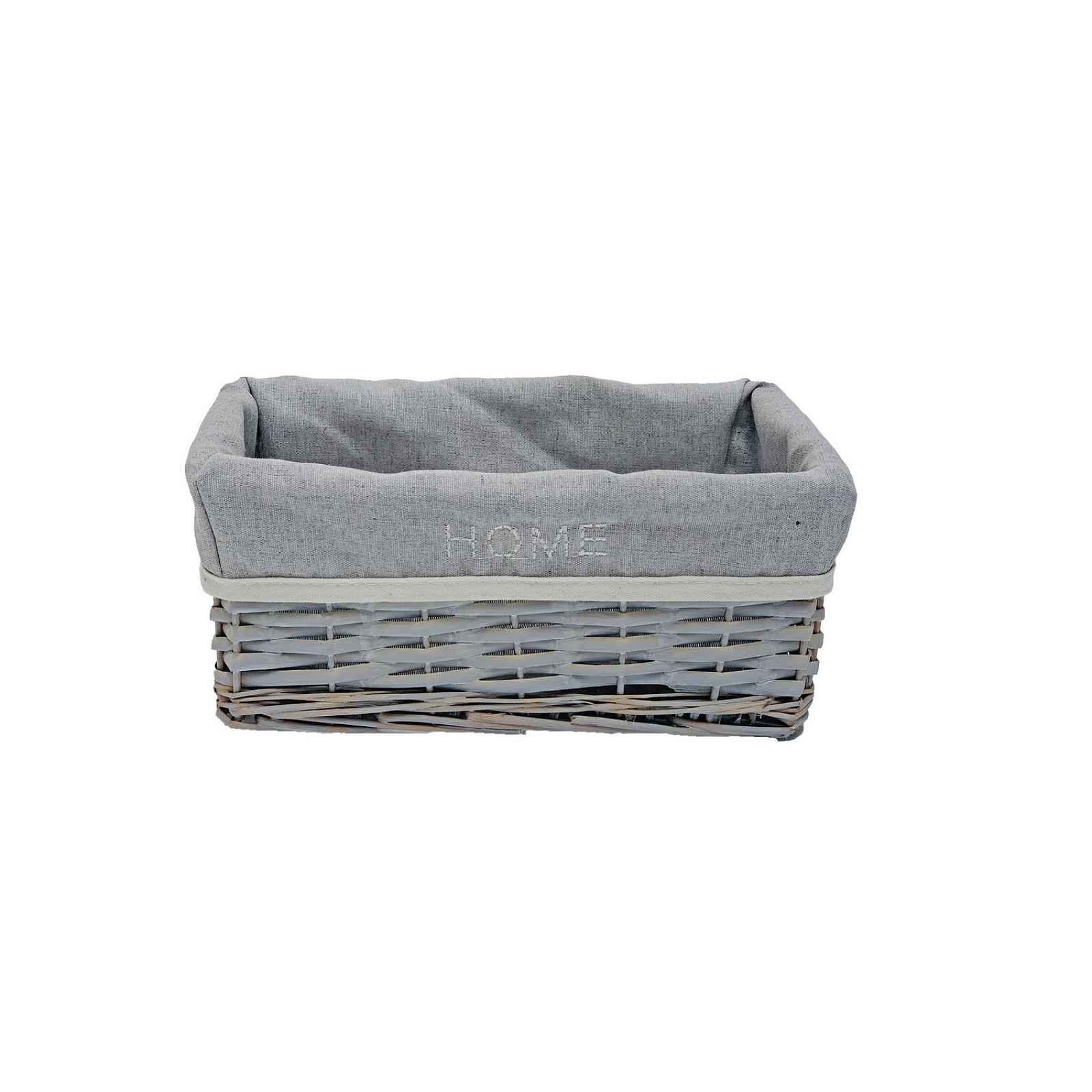 Proutěný košík Home 29x12x18 cm, šedý
