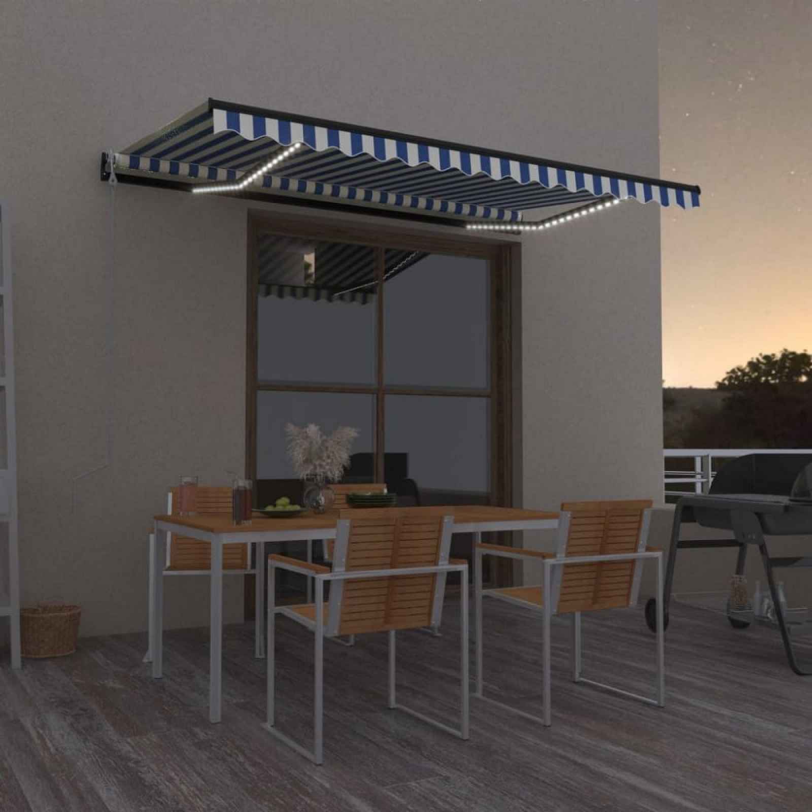 Zahradní markýza se senzorem větru a LED 450x300 cm Dekorhome Oranžová