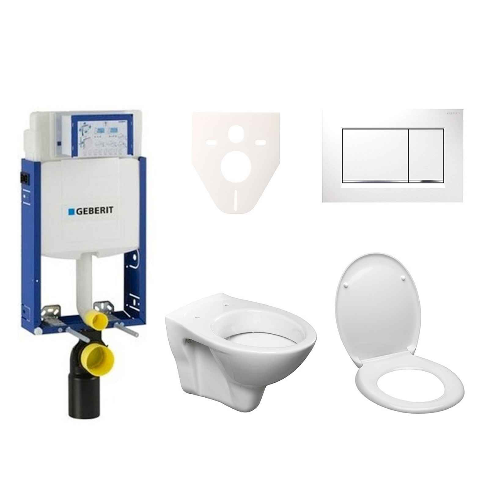 Závěsný set WC S-line + modul Geberit Kombifix s tlačítkem Sigma 30 (bílá/chrom lesk) 110.302.00.5 ND5