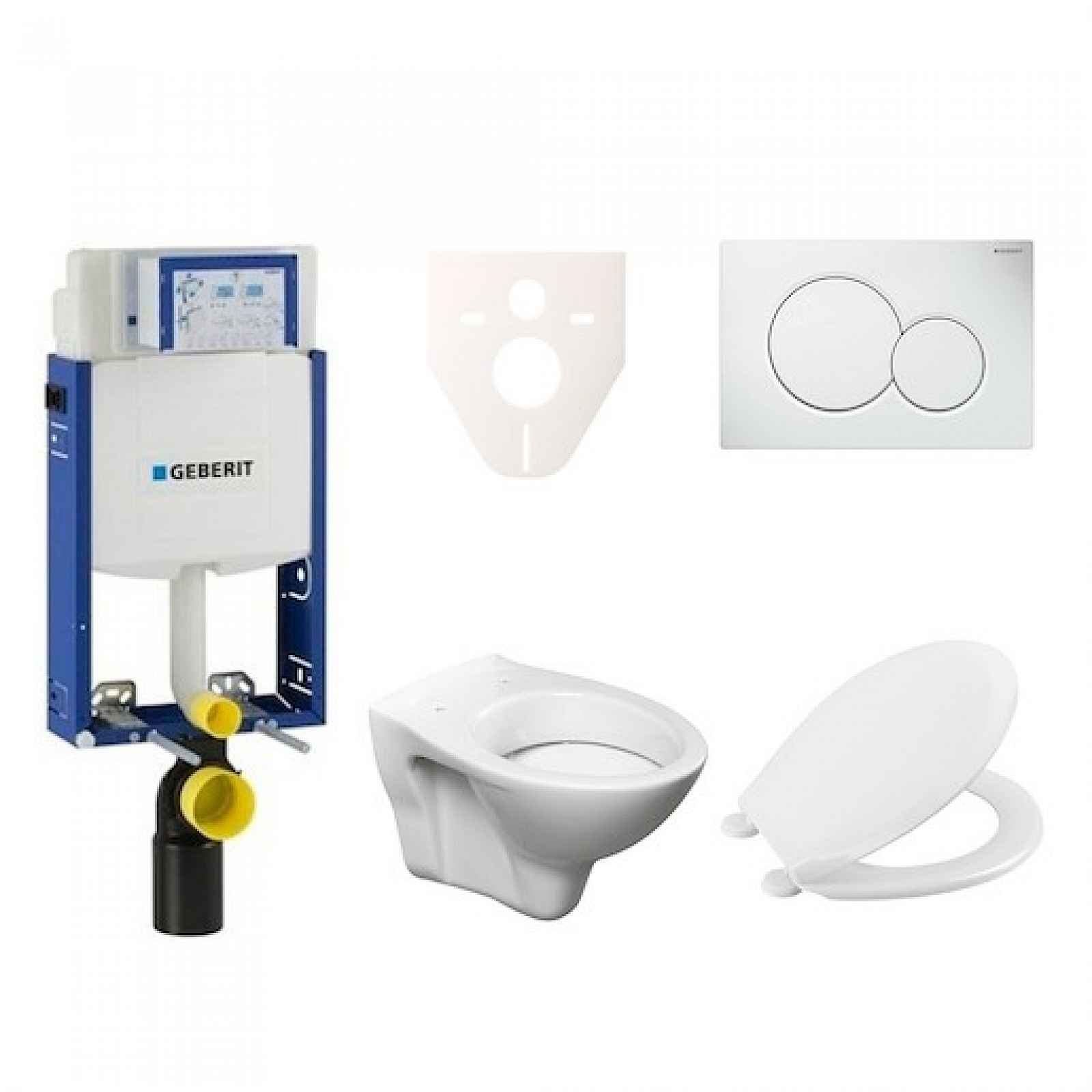 Závěsný set WC S-line + modul Geberit Kombifix s tlačítkem Sigma 01 (bílé) 110.302.00.5 NR1