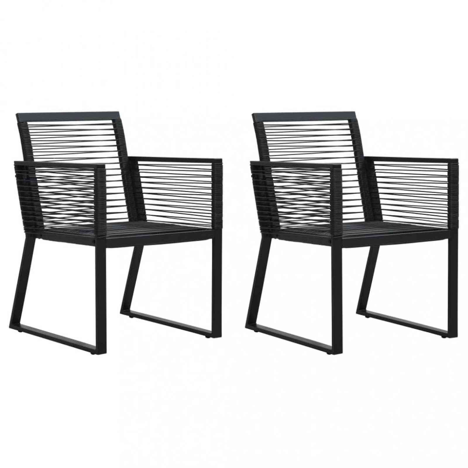 Zahradní polyratanové židle 2 ks černá