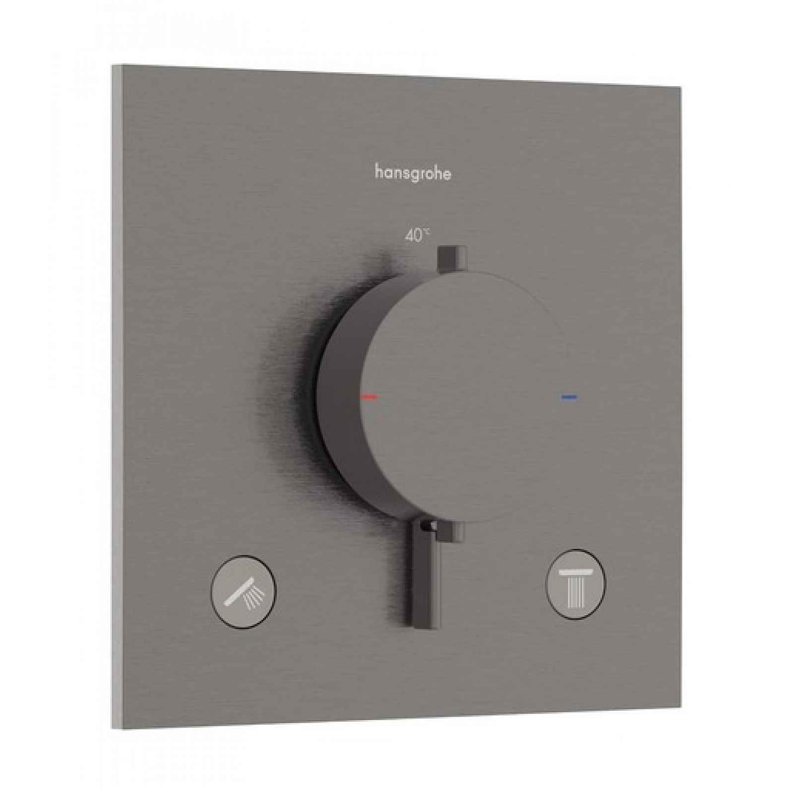 Sprchová a vanová baterie Hansgrohe Ecostat Comfort E bez podomítkového tělesa kartáčovaný černý chrom 33711340