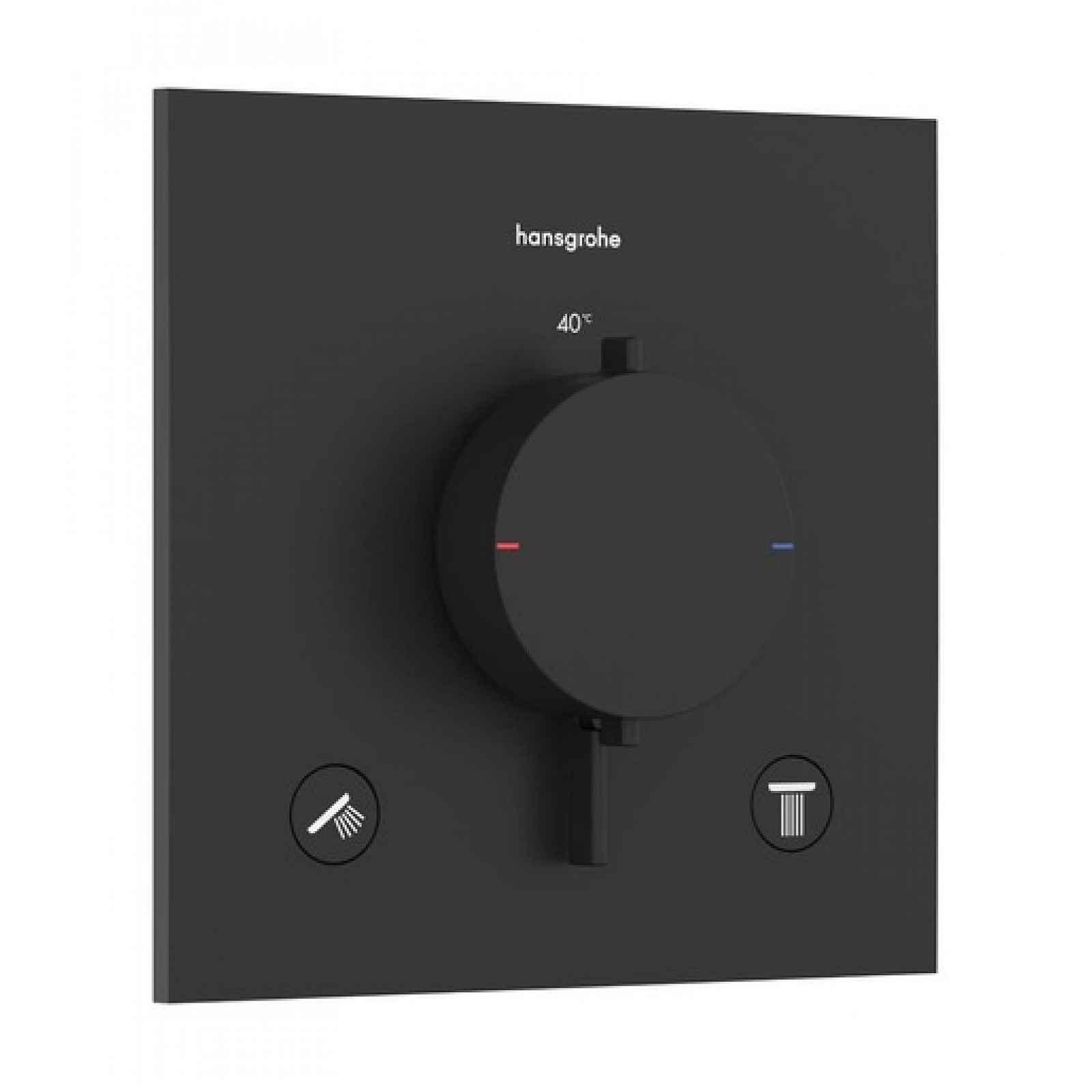 Sprchová a vanová baterie Hansgrohe Ecostat Comfort E bez podomítkového tělesa matná černá 33711670