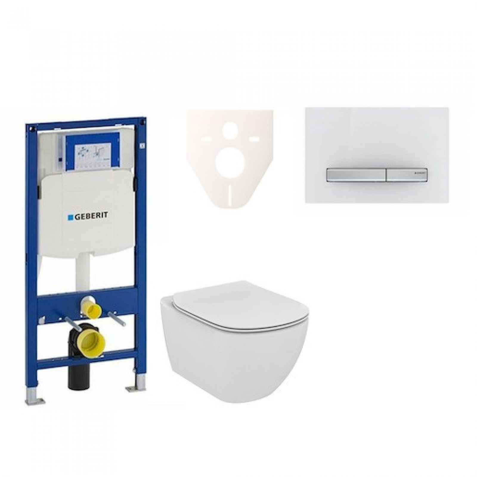 Závěsný set WC Ideal Standard Tesi + modul Geberit Duofix s tlačítkem Sigma 50 (alpská bílá) 111.300.00.5 NF8