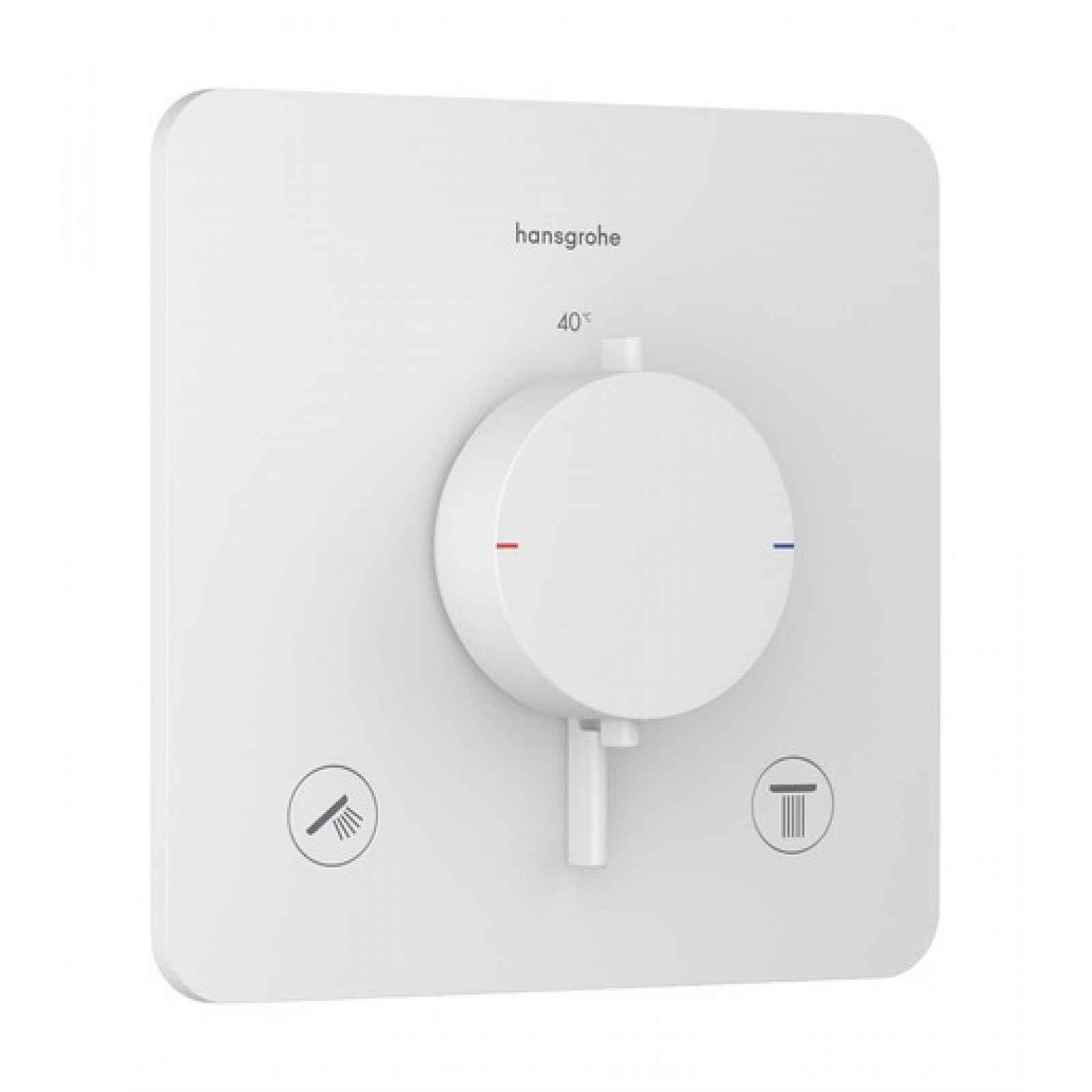 Sprchová a vanová baterie Hansgrohe Ecostat Comfort Q bez podomítkového tělesa matná bílá 33713700