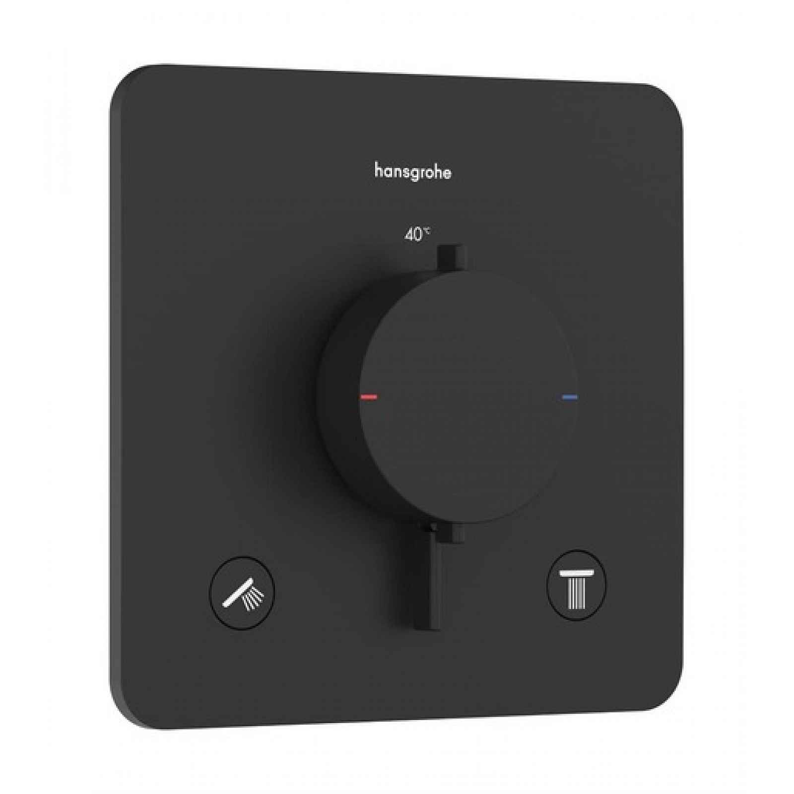 Sprchová a vanová baterie Hansgrohe Ecostat Comfort Q bez podomítkového tělesa matná černá 33713670
