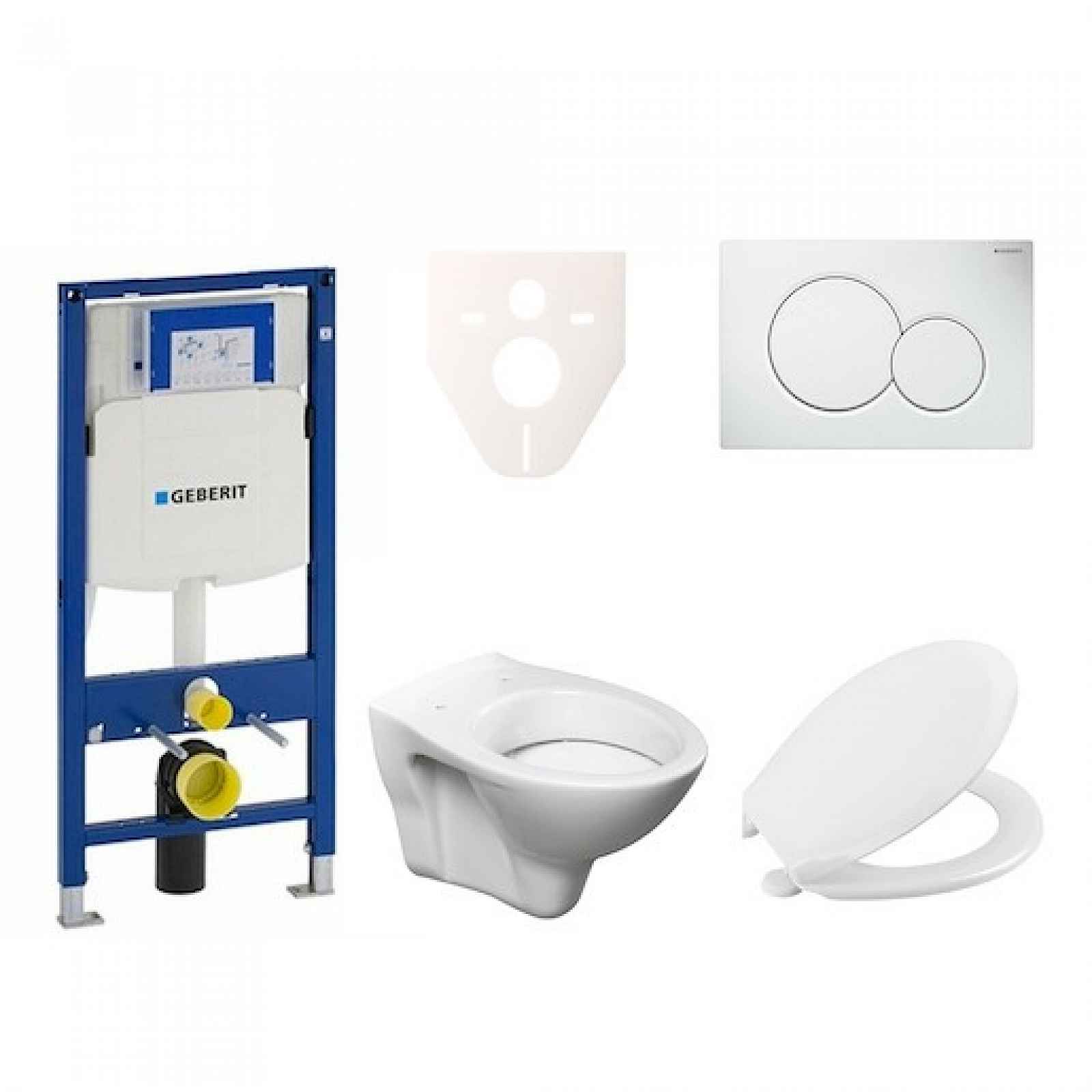 Závěsný set WC S-line + modul Geberit Duofix s tlačítkem Sigma 01 (bílé) 111.300.00.5 NR1