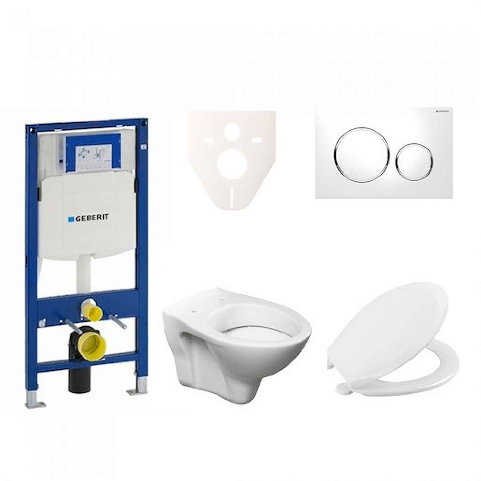 Závěsný set WC S-line + modul Geberit Duofix s tlačítkem Sigma 20 (bílá/chrom lesk) 111.300.00.5 NR4