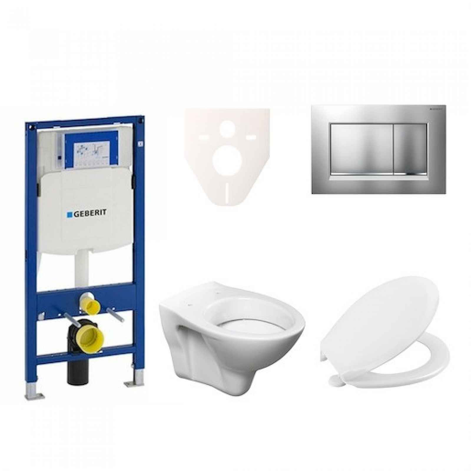 Závěsný set WC S-line + modul Geberit Duofix s tlačítkem Sigma 30 (chrom mat/lesk) 111.300.00.5 NR7