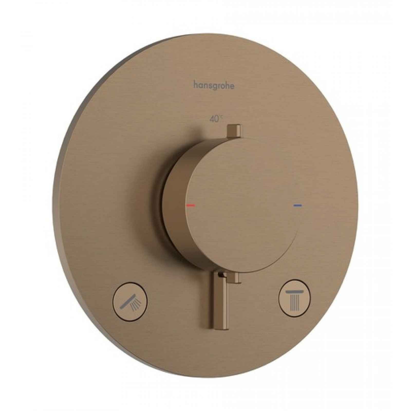 Sprchová a vanová baterie Hansgrohe Ecostat Comfort S bez podomítkového tělesa kartáčovaný bronz 33715140