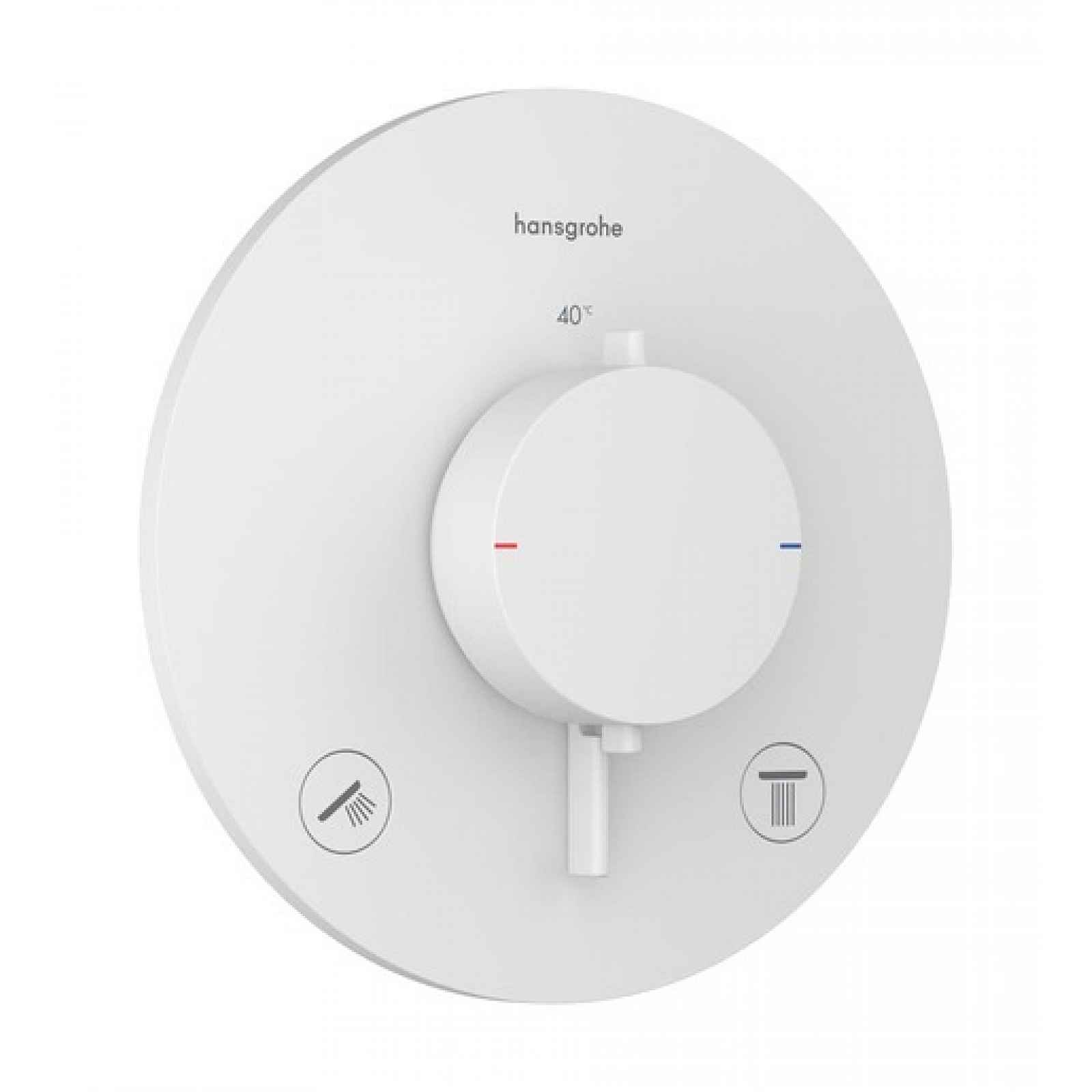 Sprchová a vanová baterie Hansgrohe Ecostat Comfort S bez podomítkového tělesa matná bílá 33715700