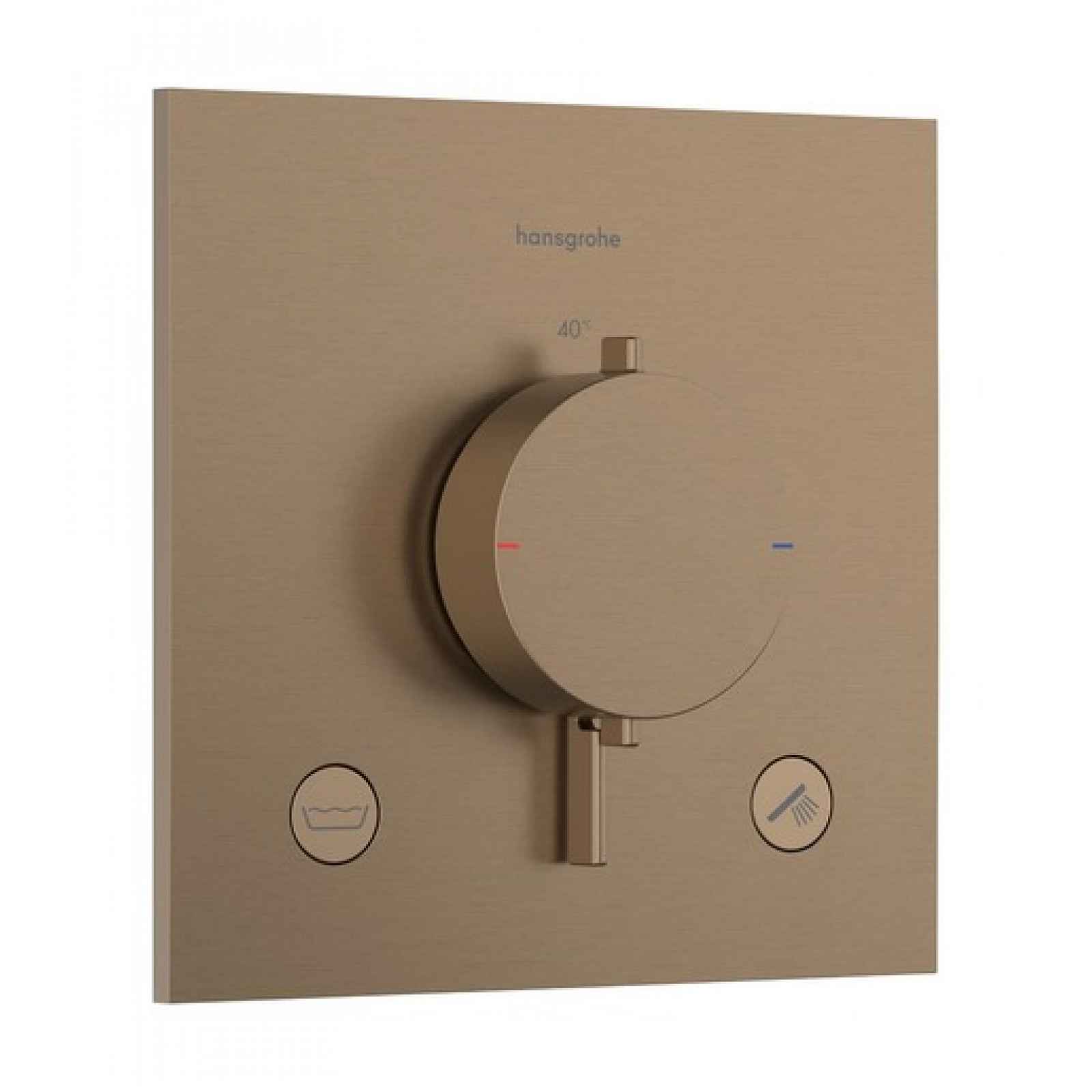 Sprchová a vanová baterie Hansgrohe Ecostat Comfort E bez podomítkového tělesa kartáčovaný bronz 33716140