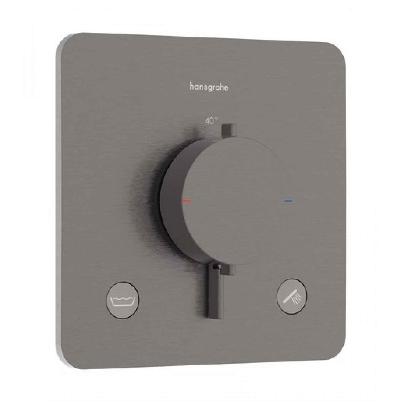 Sprchová a vanová baterie Hansgrohe Ecostat Comfort Q bez podomítkového tělesa kartáčovaný černý chrom 33717340