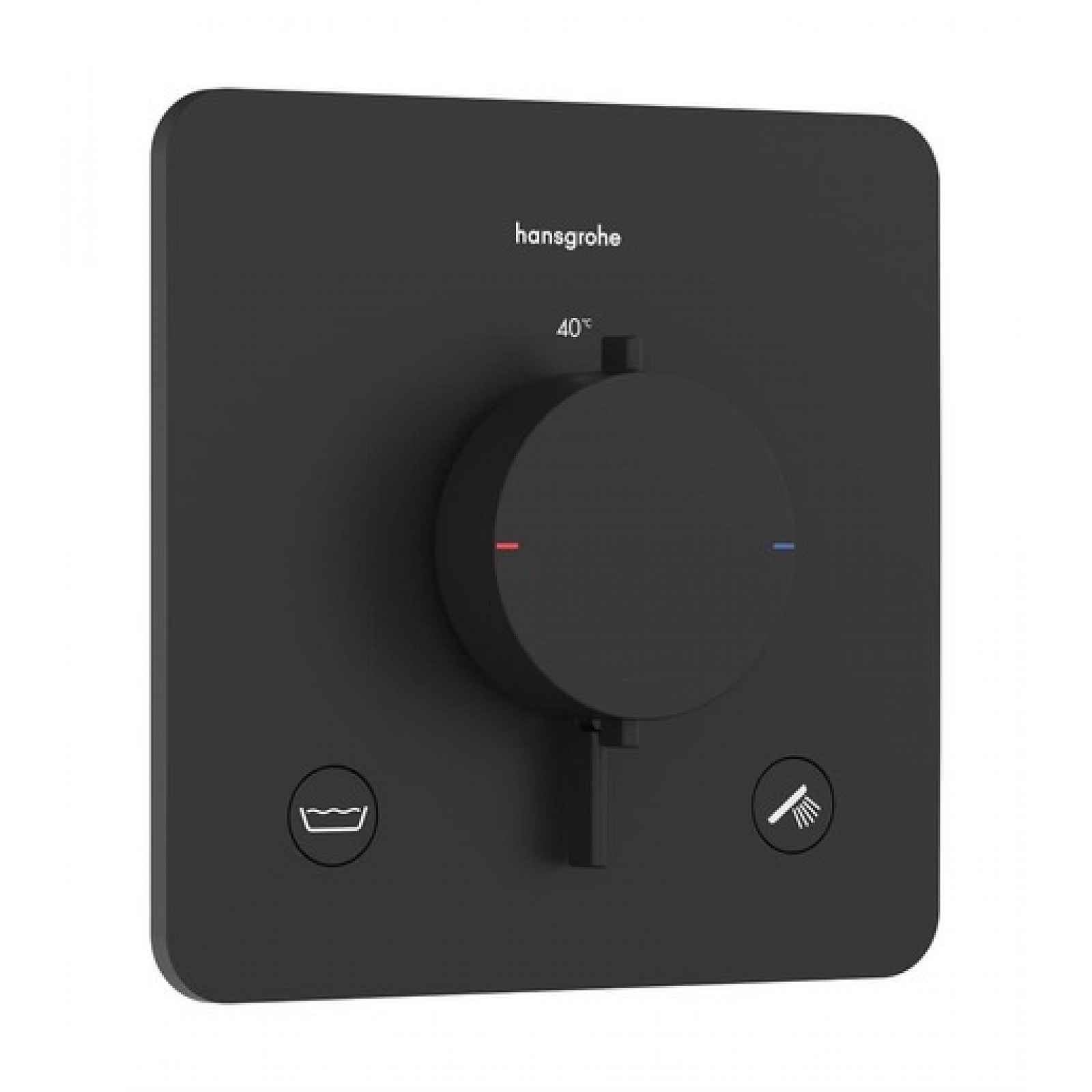 Sprchová a vanová baterie Hansgrohe Ecostat Comfort Q bez podomítkového tělesa matná černá 33717670