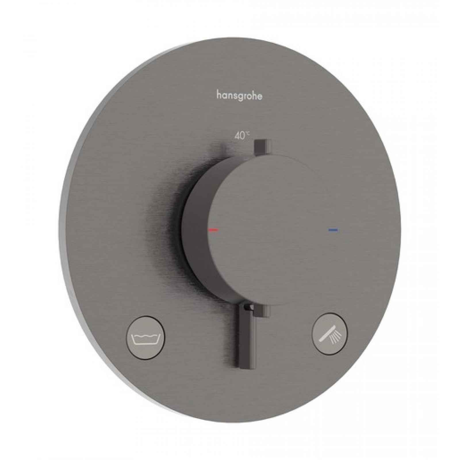 Sprchová a vanová baterie Hansgrohe Ecostat Comfort S bez podomítkového tělesa kartáčovaný černý chrom 33718340