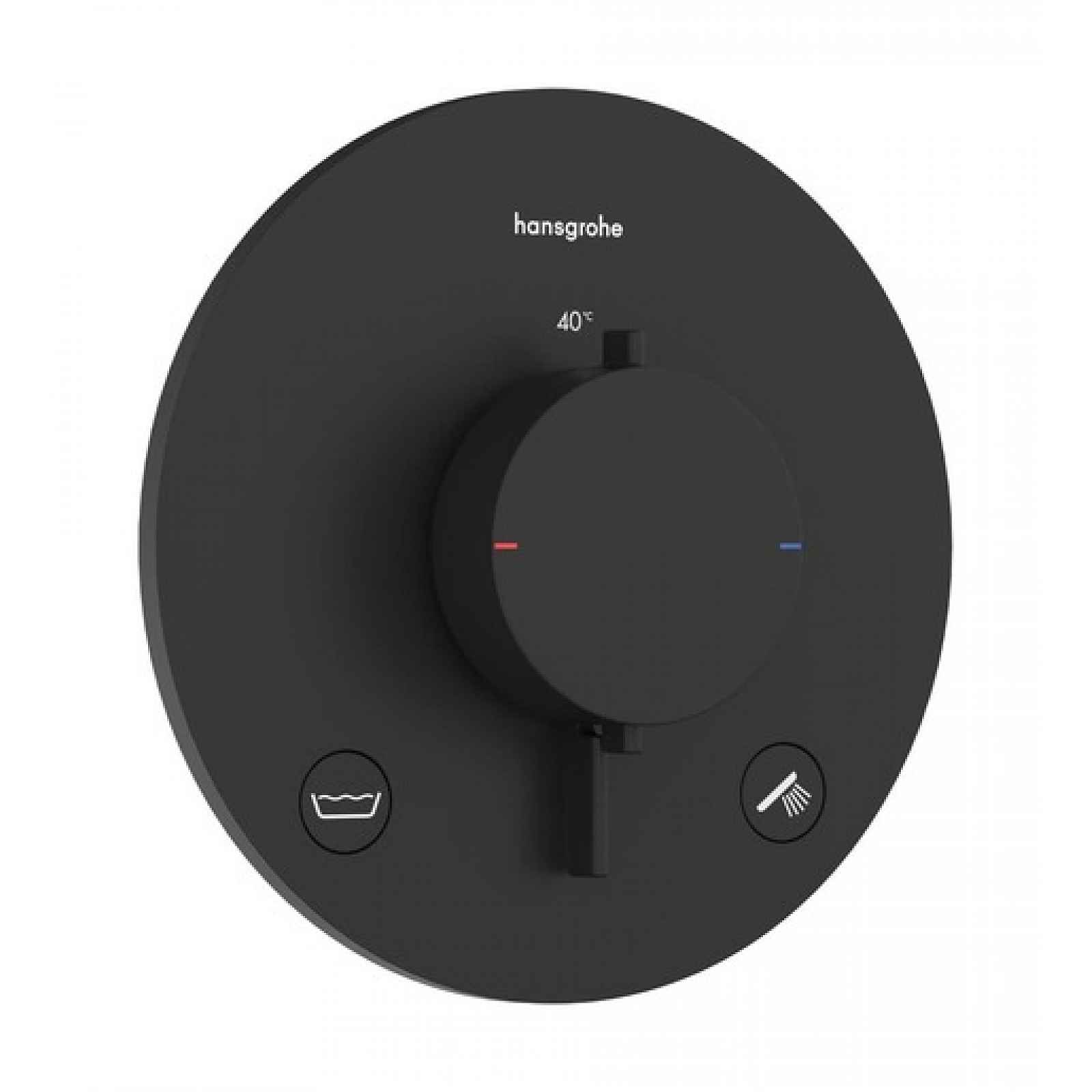 Sprchová a vanová baterie Hansgrohe Ecostat Comfort S bez podomítkového tělesa matná černá 33718670