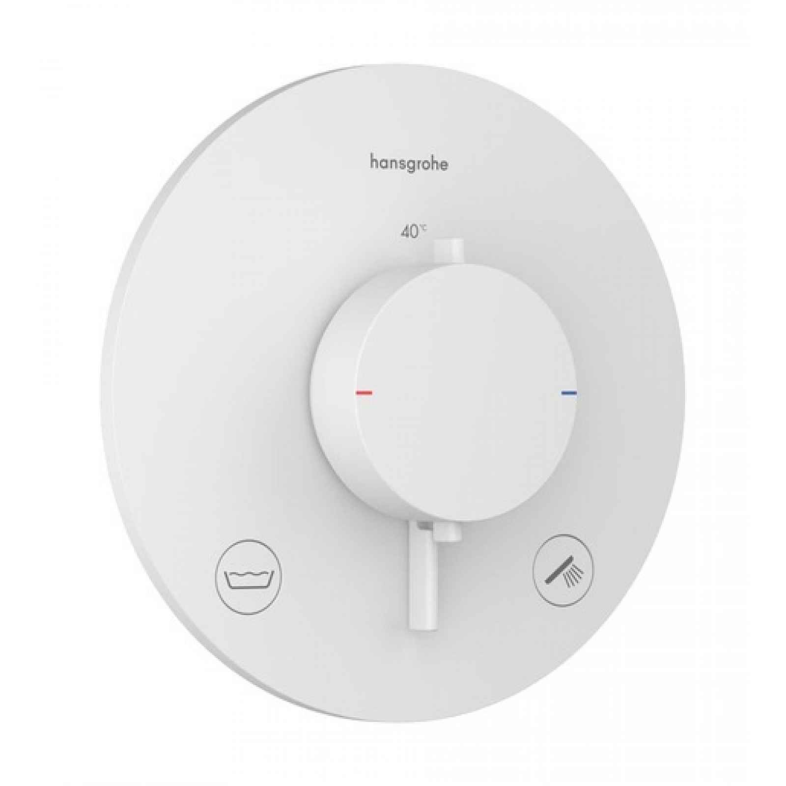 Sprchová a vanová baterie Hansgrohe Ecostat Comfort S bez podomítkového tělesa matná bílá 33718700