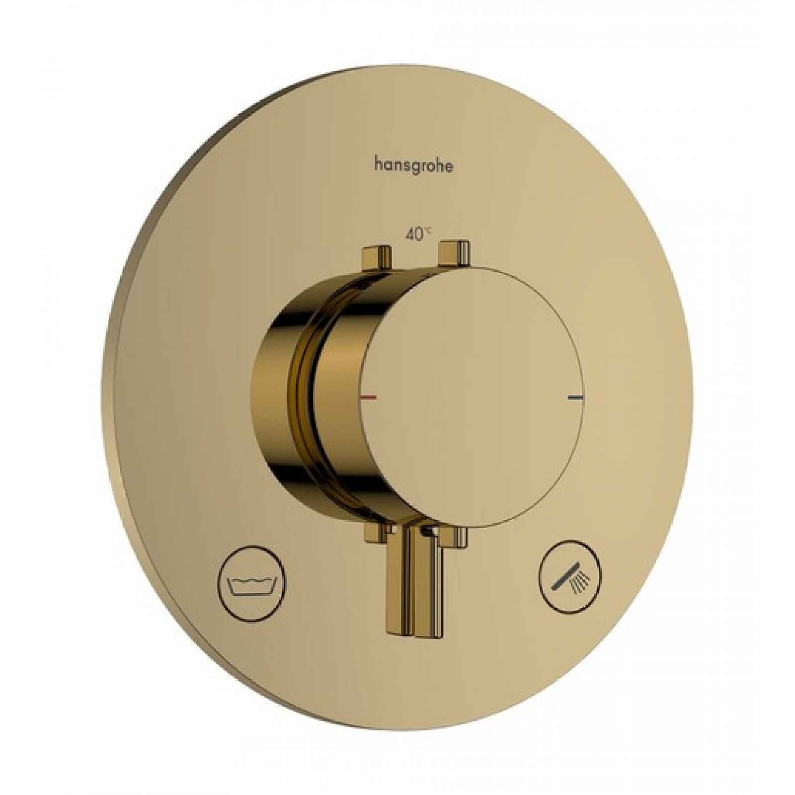 Sprchová a vanová baterie Hansgrohe Ecostat Comfort S bez podomítkového tělesa leštěný vzhled zlata 33718990