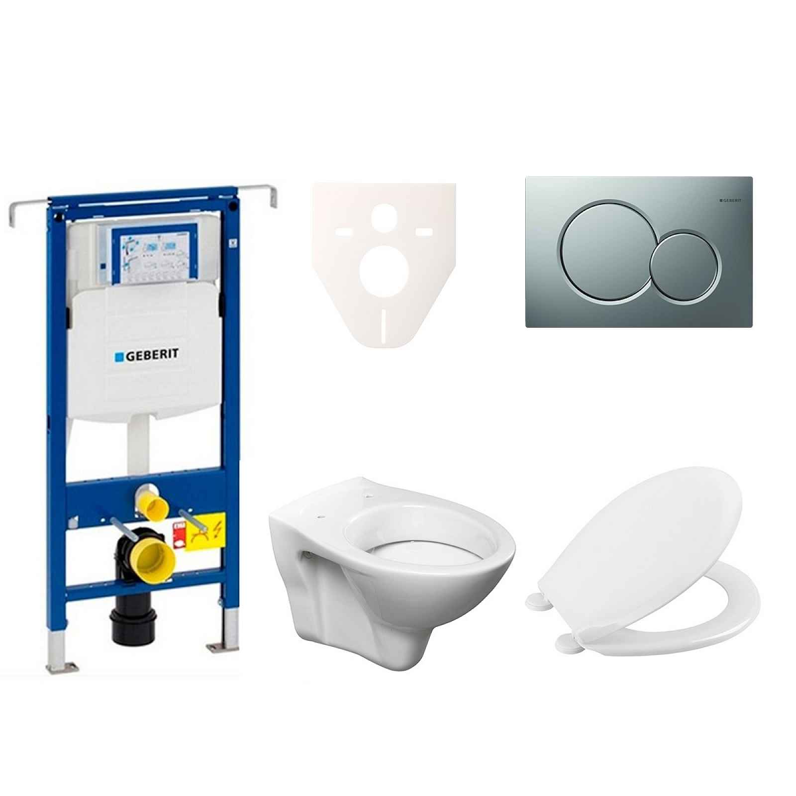 Závěsný set WC S-line + modul Geberit Duofix Speciál s tlačítkem Sigma 01 chrom mat 111.355.00.5 NR3