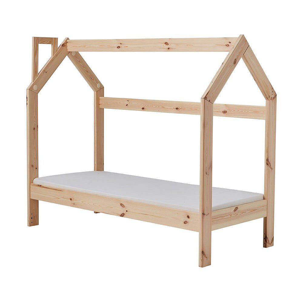 Dětská dřevěná postel ve tvaru domečku Pinio House, 166 x 141 cm