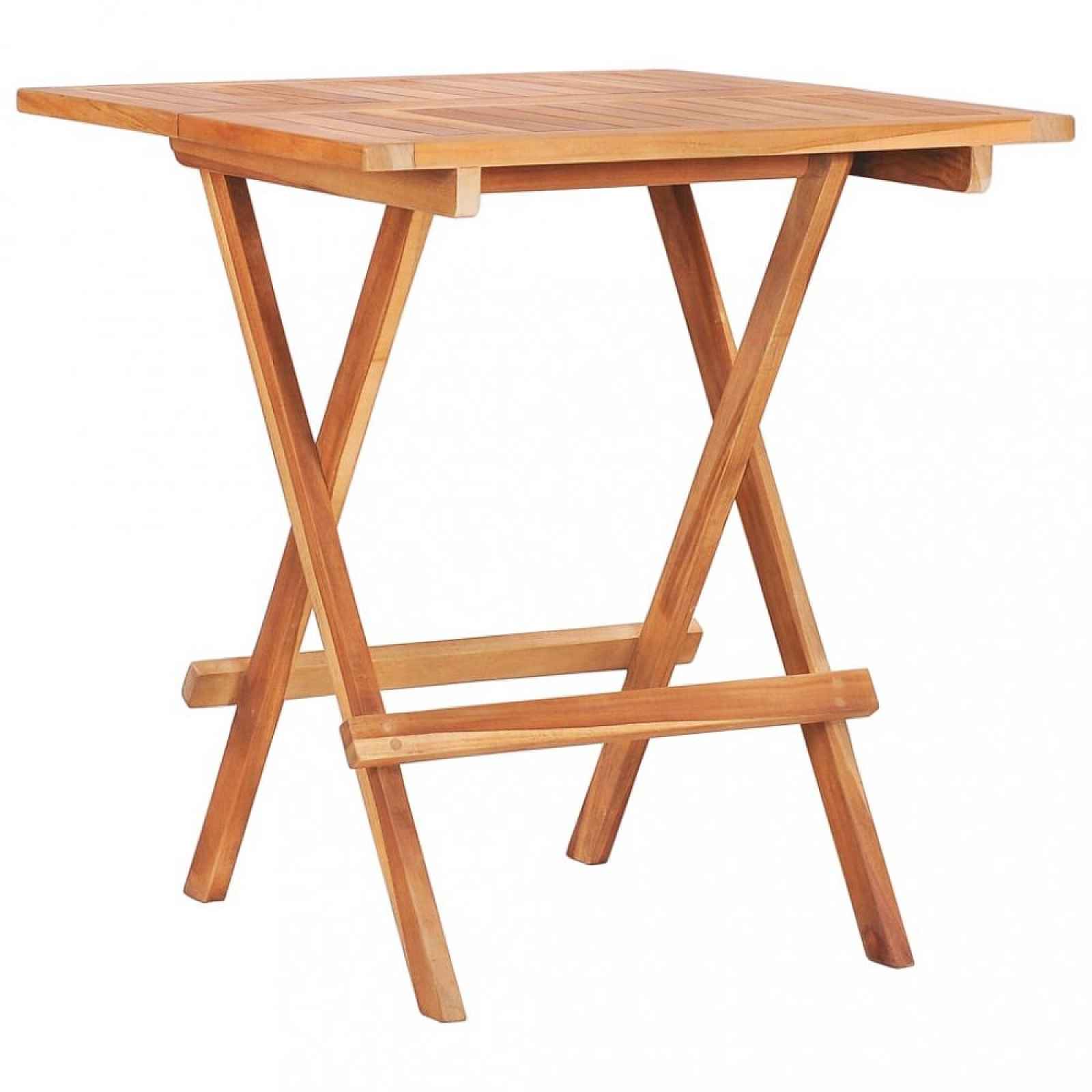 Skládací bistro stolek 60x60x65 cm teakové dřevo