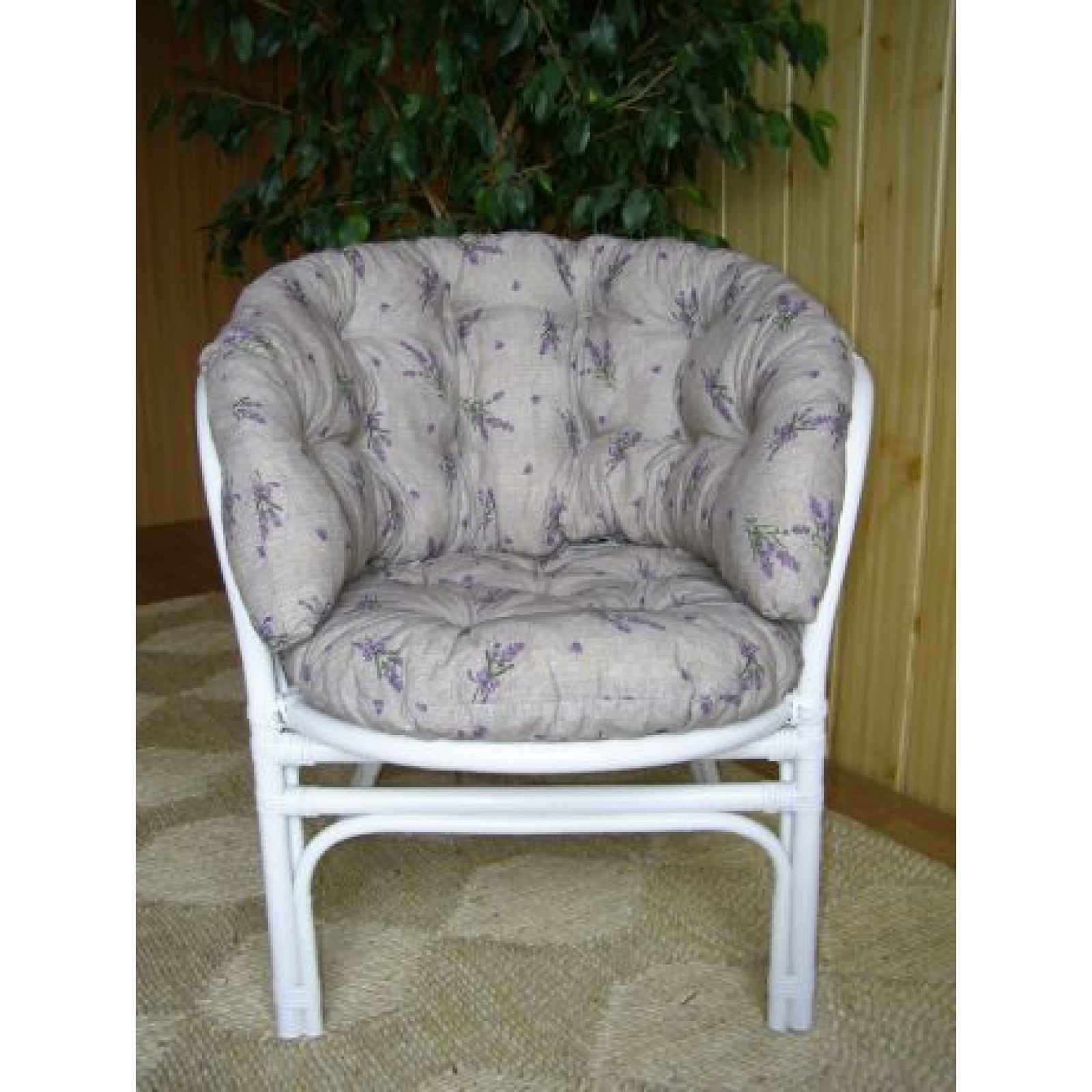 Ratanové křeslo BAHAMA - bílý ratan - XL polstr 30609 - K3