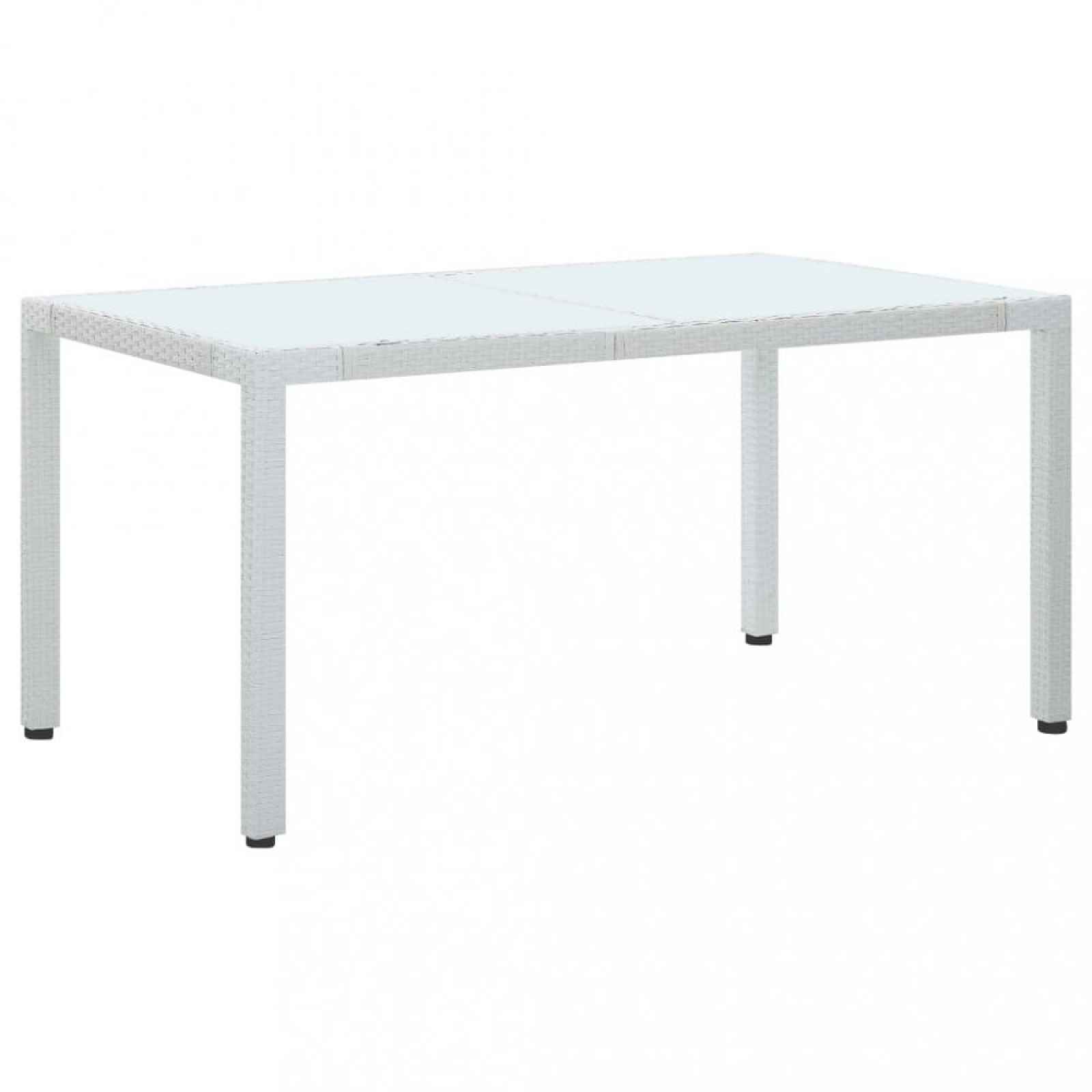 Zahradní stůl bílý polyratan 150x90x75 cm