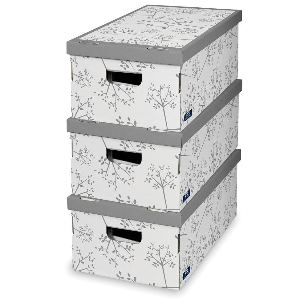 Sada 3 úložných boxů Domopak Flower
