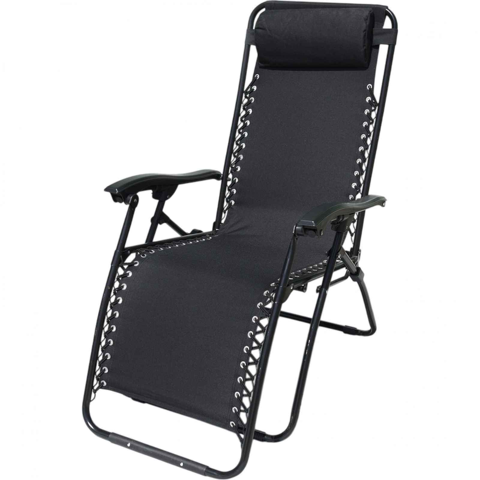 Zahradní plážové relaxační křeslo Regina, černá
