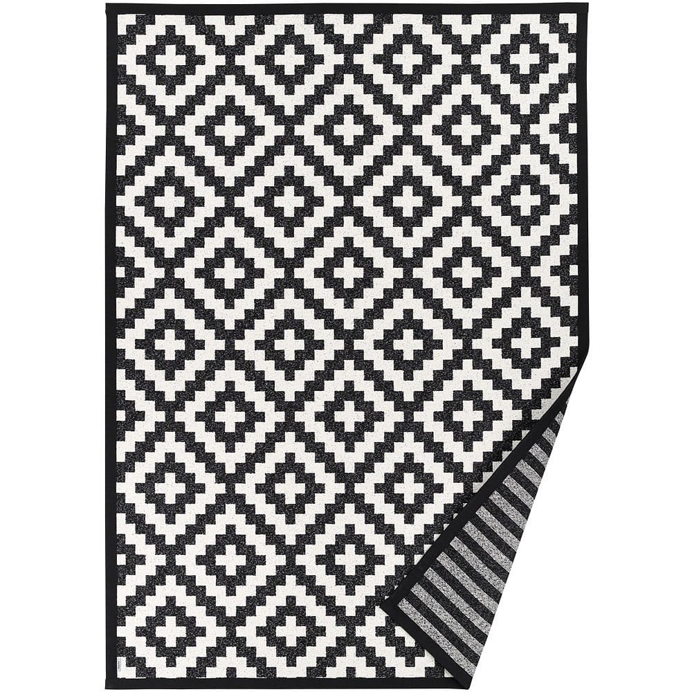 Černo-bílý oboustranný koberec Narma Viki Black, 80 x 250 cm