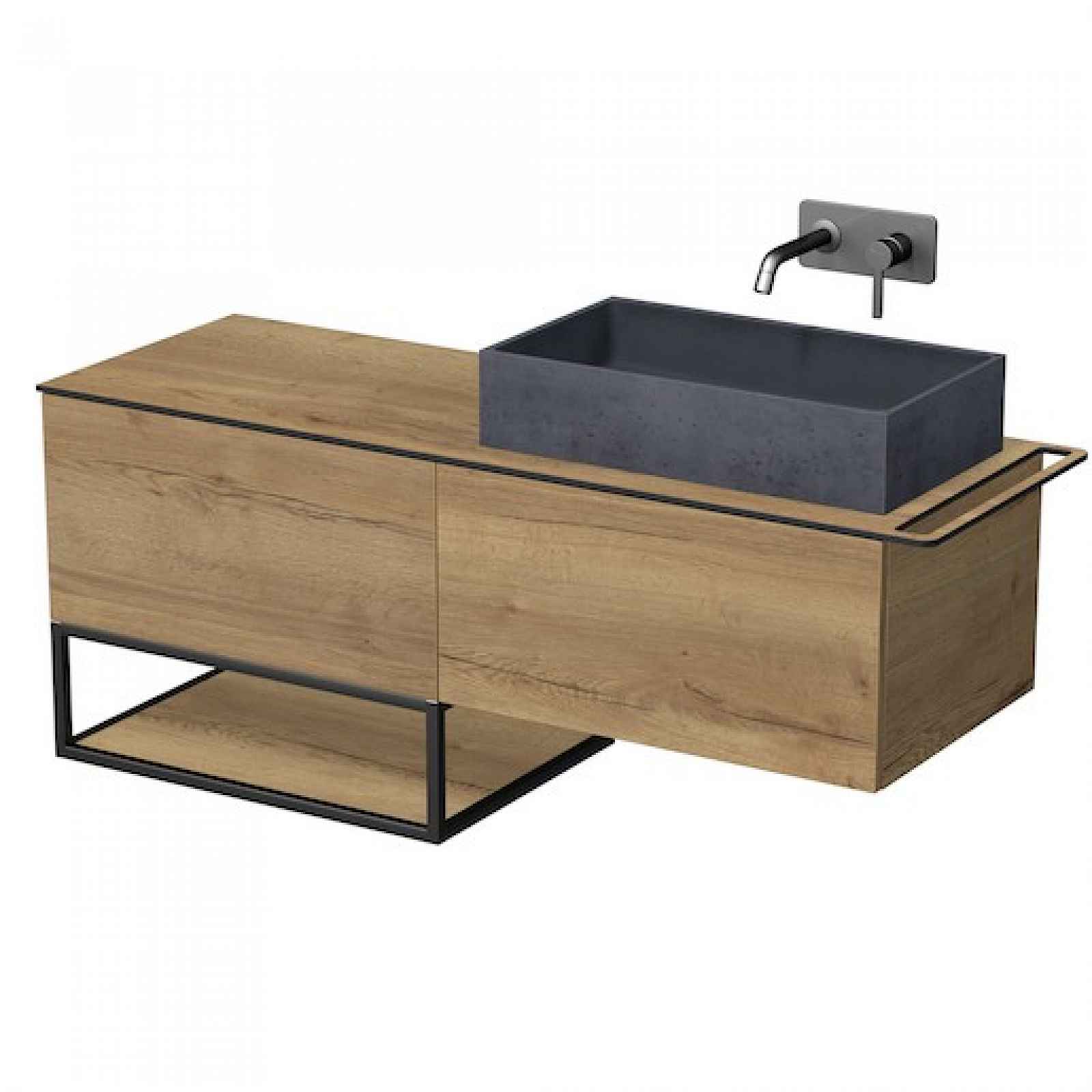Koupelnová skříňka pod umyvadlo Naturel Oxo 140x50 cm dub halifax OXO140701ZKDP