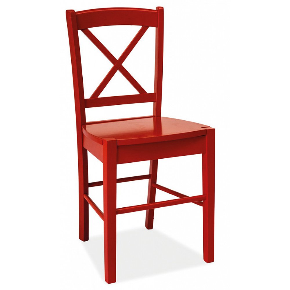 Jídelní dřevěná židle červená