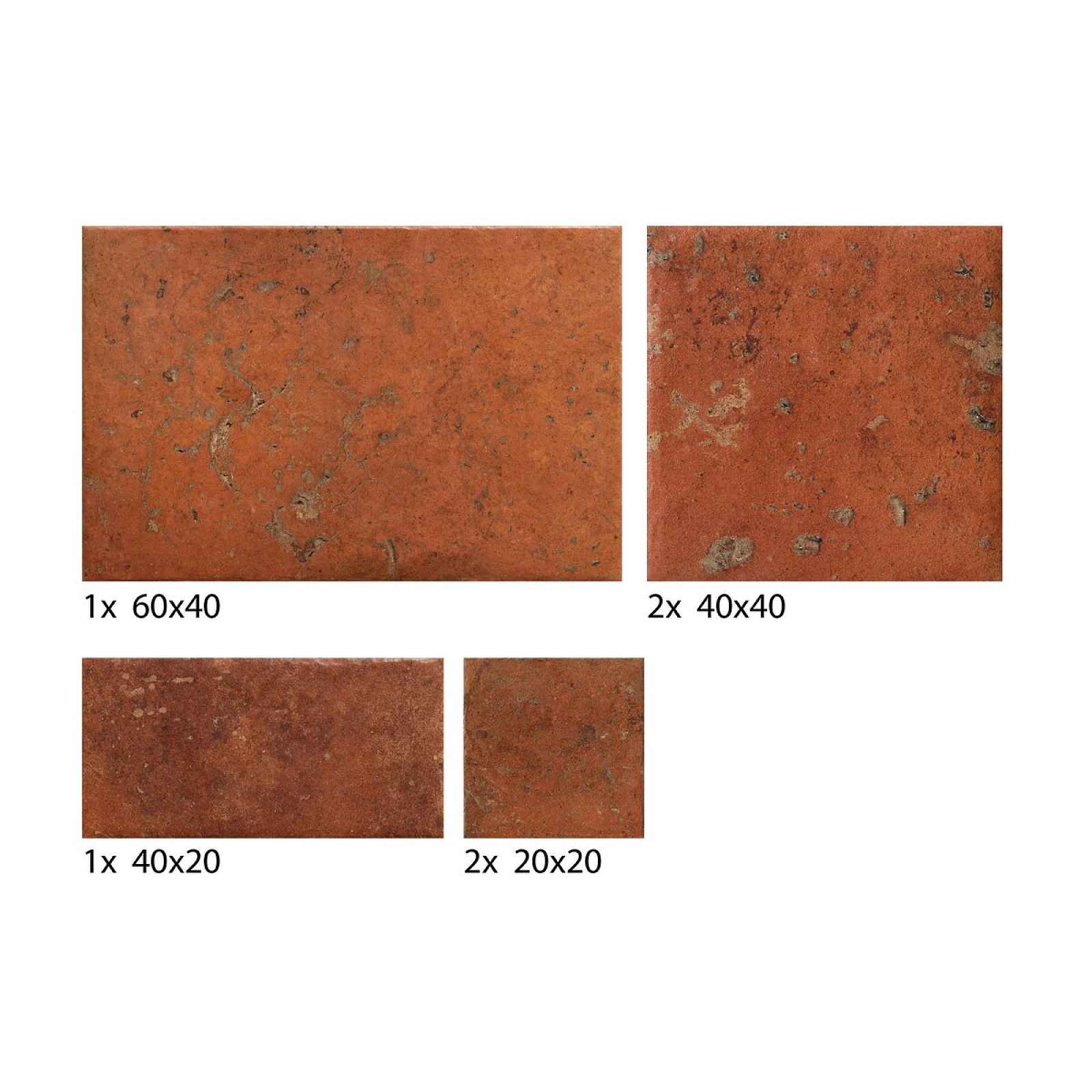 Dlažba Cir Cotto del Campiano rosso siena v dekoru modulare 39 o rozměru 40x60, 40x40, 20x40, 20x20 cm mat 1080849