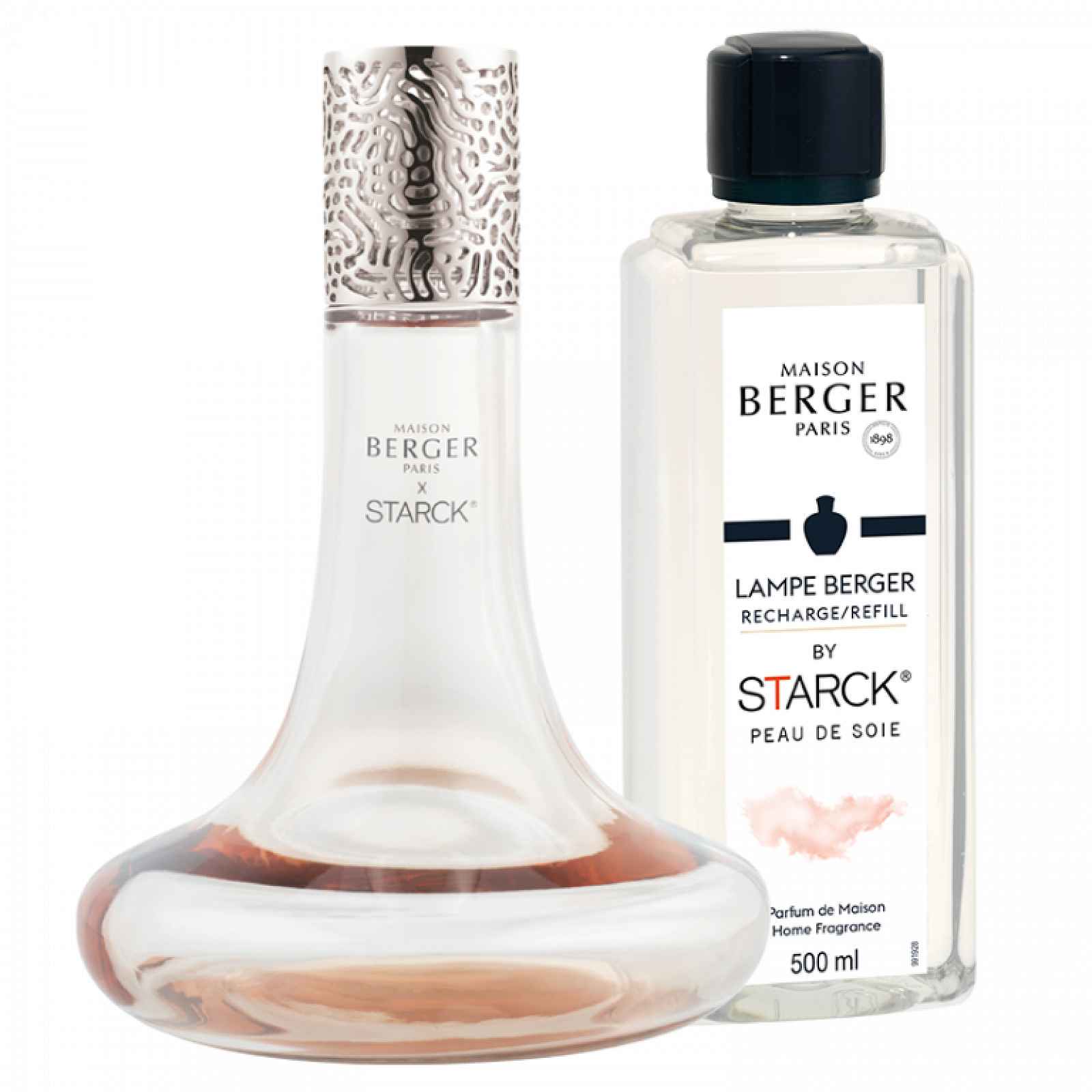 Maison Berger Paris Dárková sada: katalytická lampa Starck, růžová + Peau de Soie, 500 ml 4741