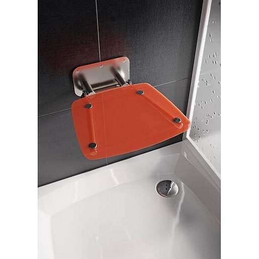 Sprchové sedátko Ravak OVO B sklopné š. 36 cm oranžová B8F0000053