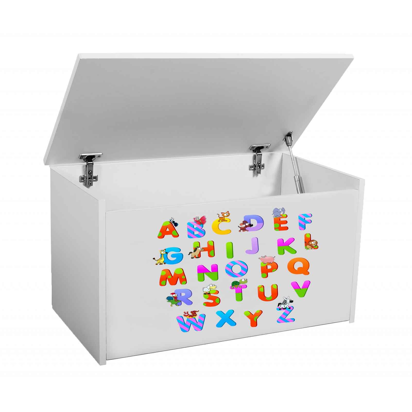 Box na hračky Denia, bílý + abeceda HELCEL